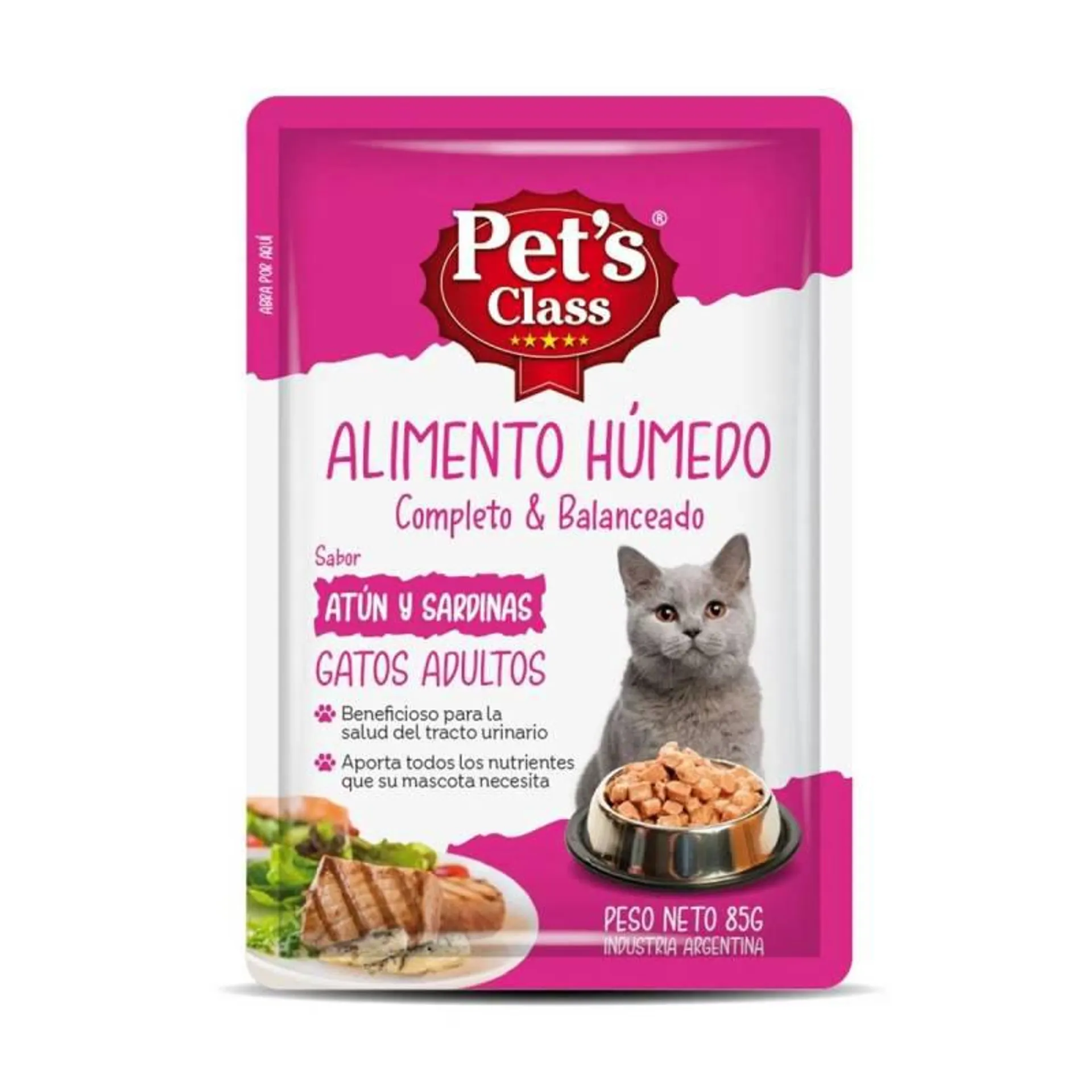 Alimento para Gato Pouch Atún y Sardina Pets Class x 85 g.