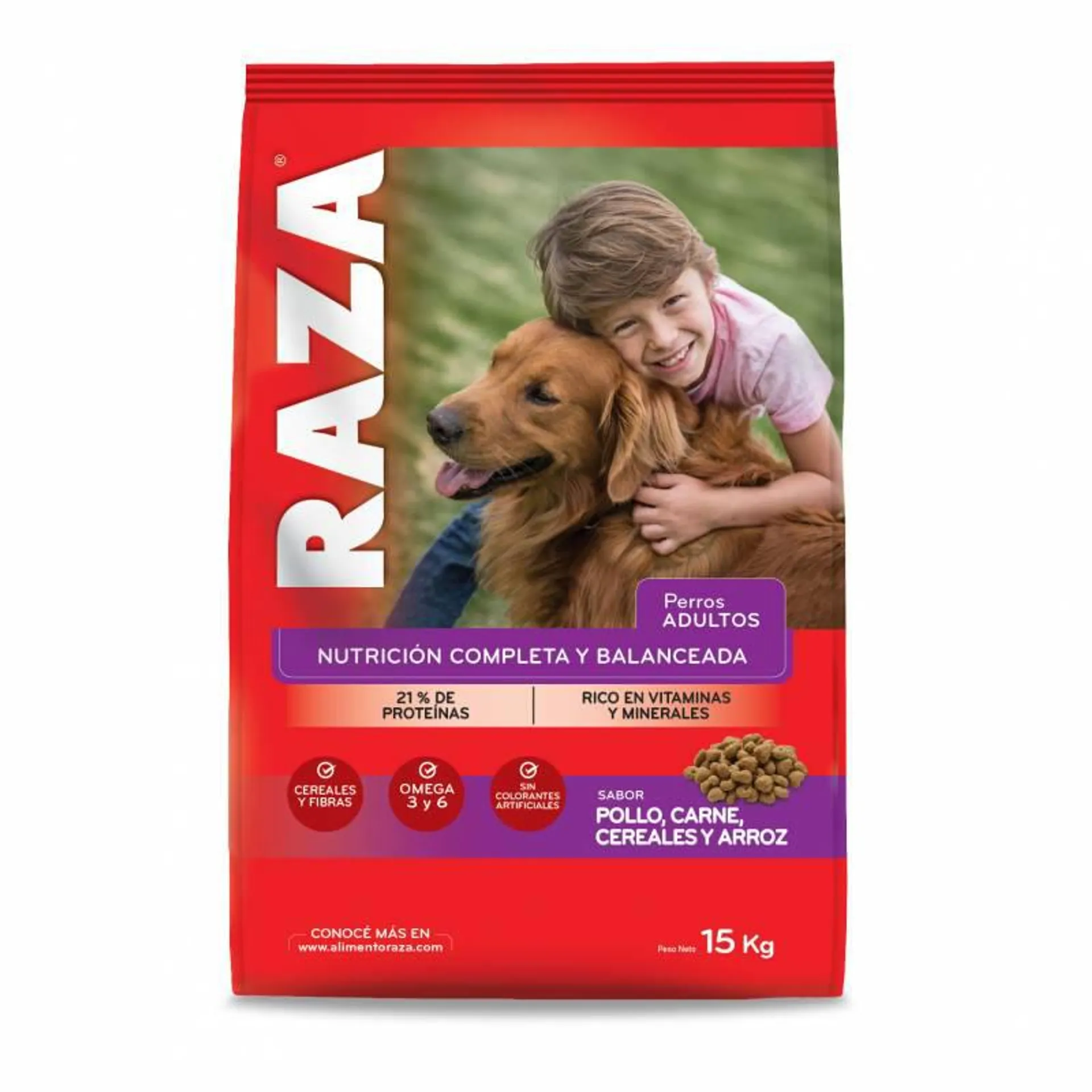 Alimento para Perro Adulto Carne Raza x 15 Kg.