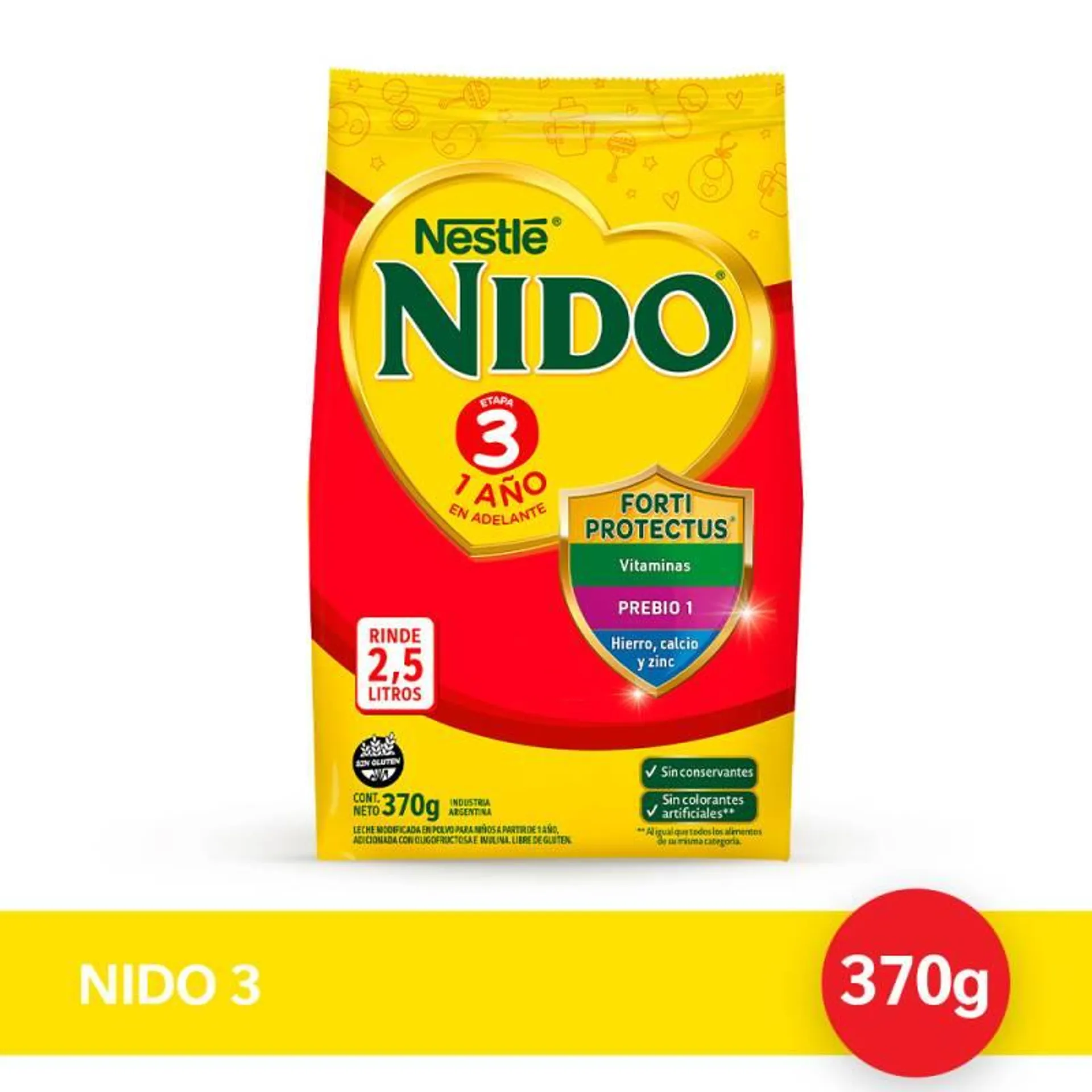 Nido 3 Prebio 1 Leche en Polvo x 370g