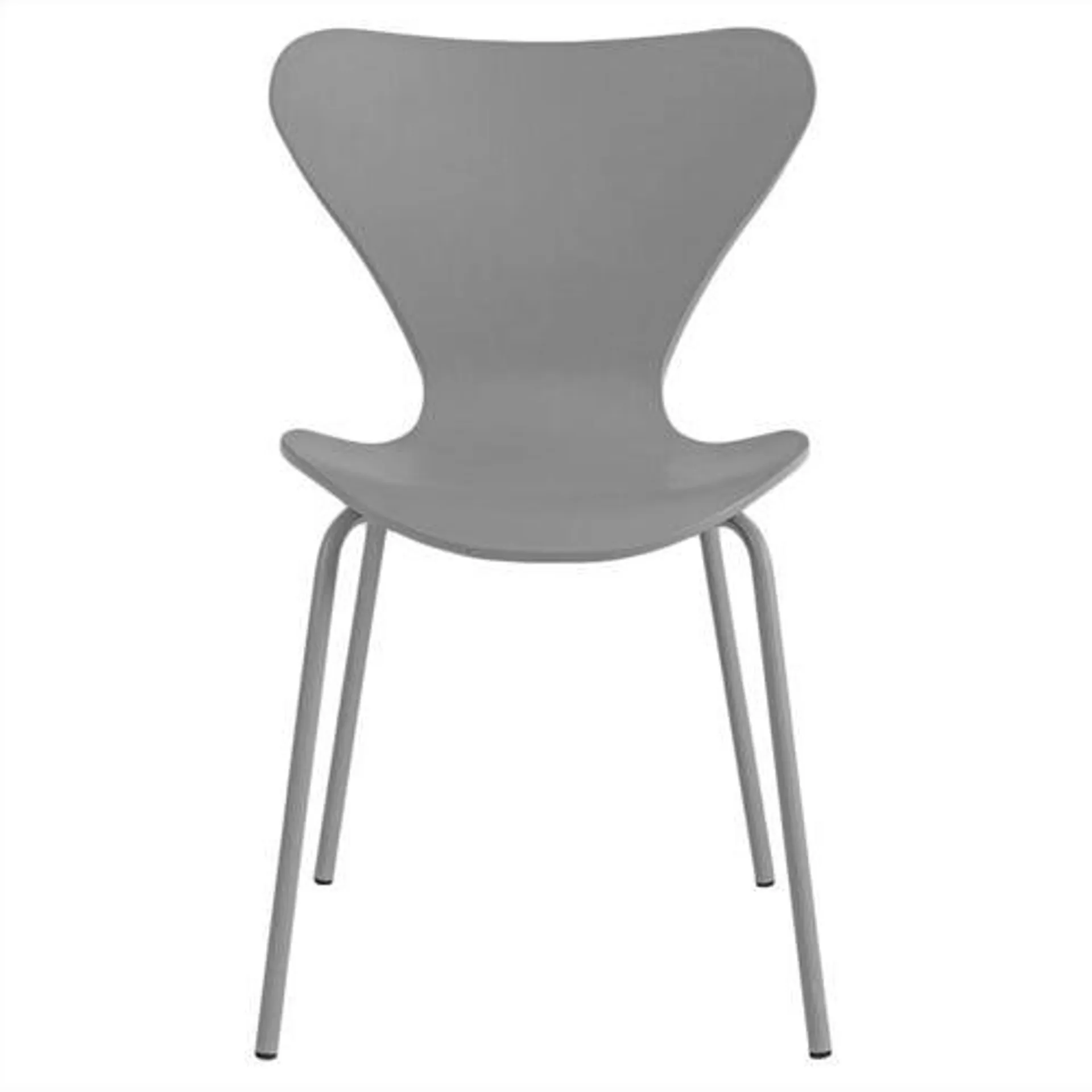 Silla Jacob de comedor gris patas metal Makom