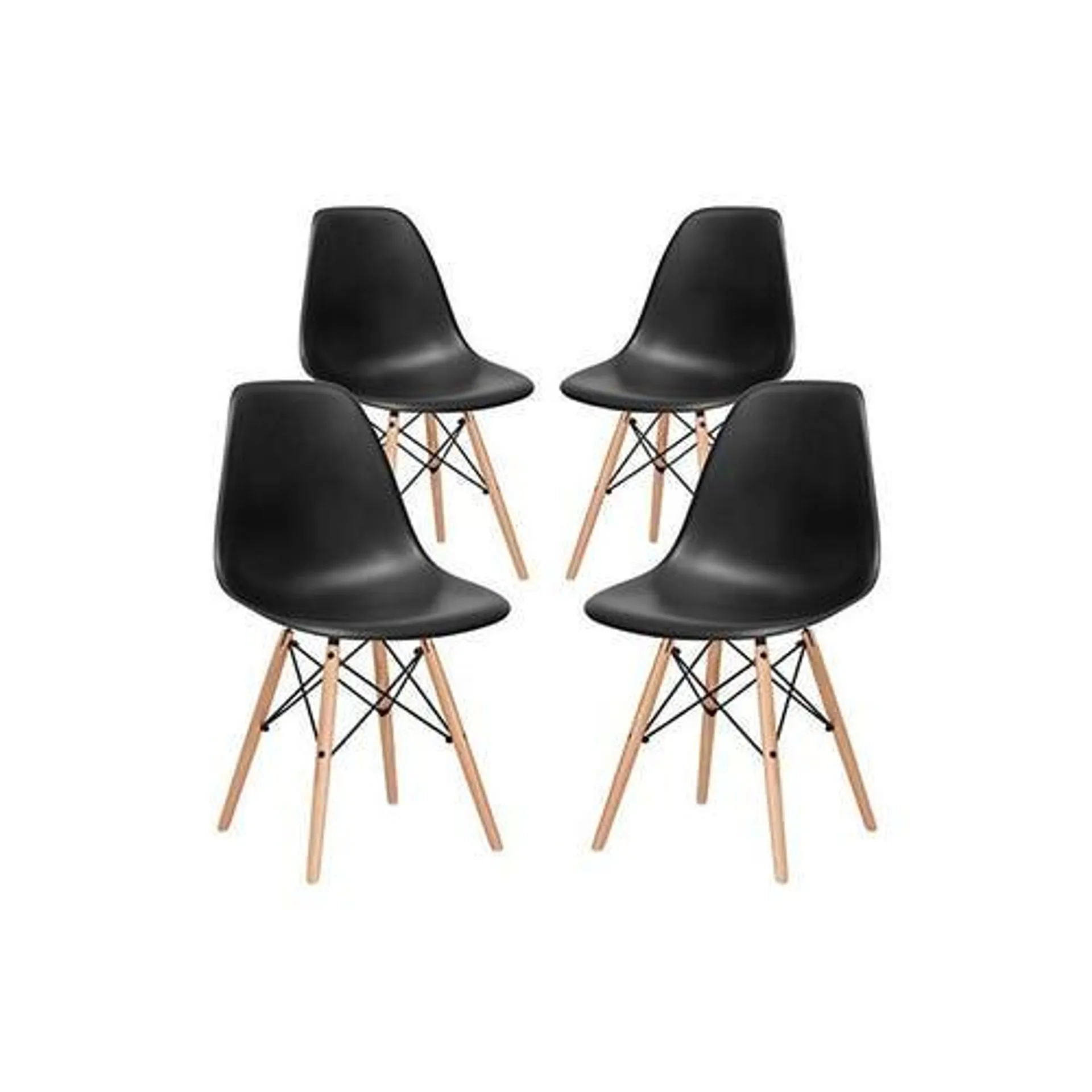 Silla Eames ideal comedor living negra x4u