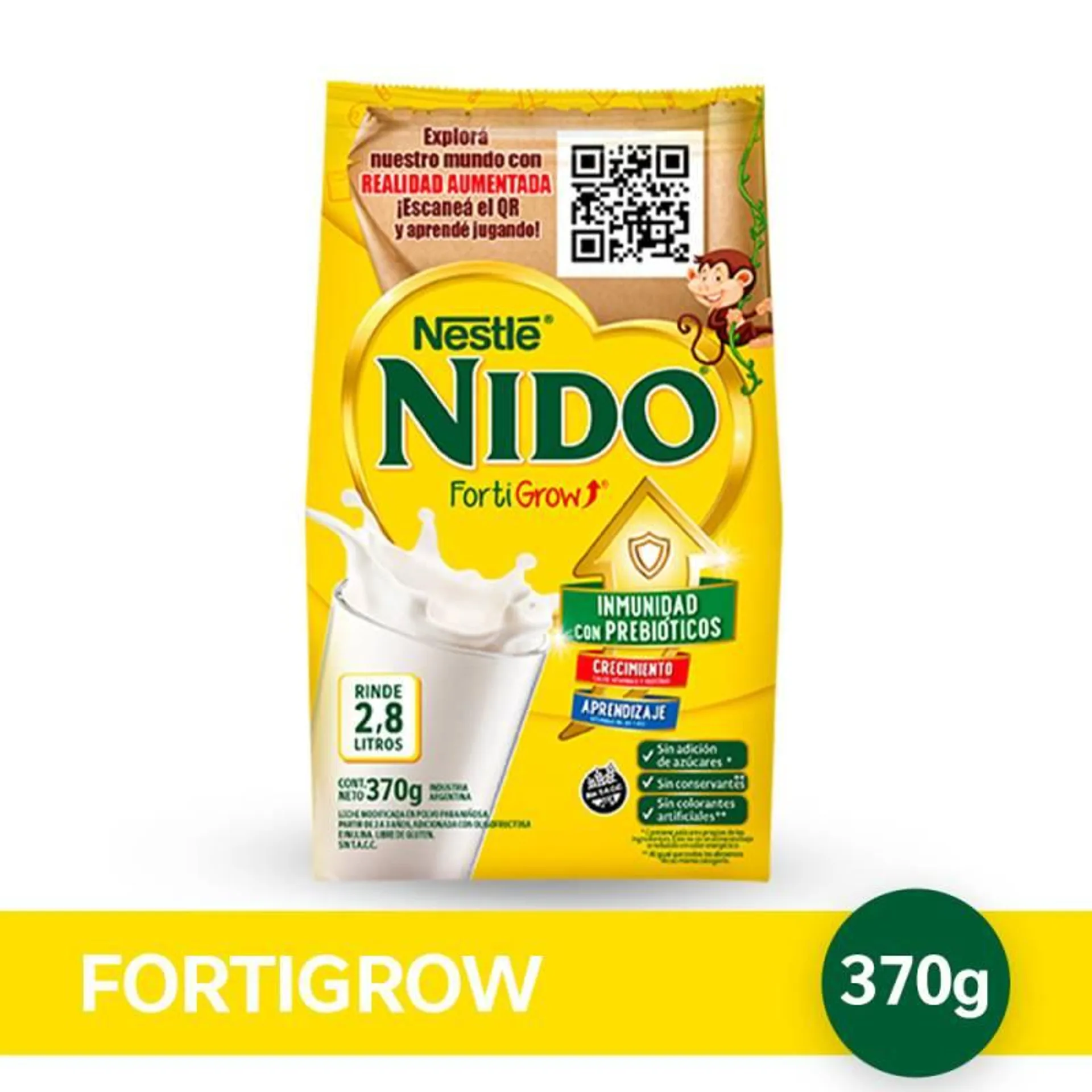 Leche en Polvo Fortigrow Realidad Aumentada Nido x 370 g.