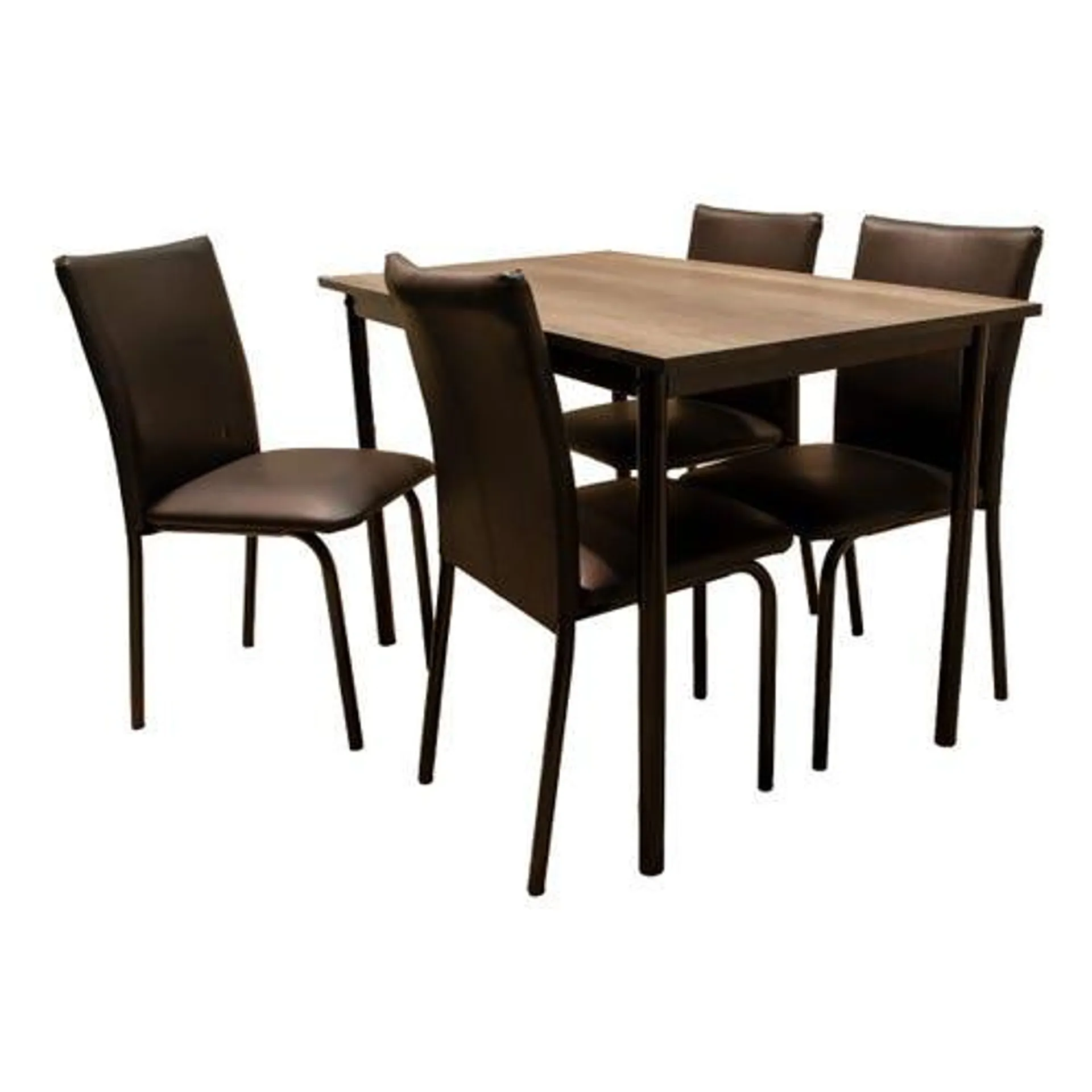 Juego de cocina mesa Canyon + 4 sillas Mandra Dakot negro