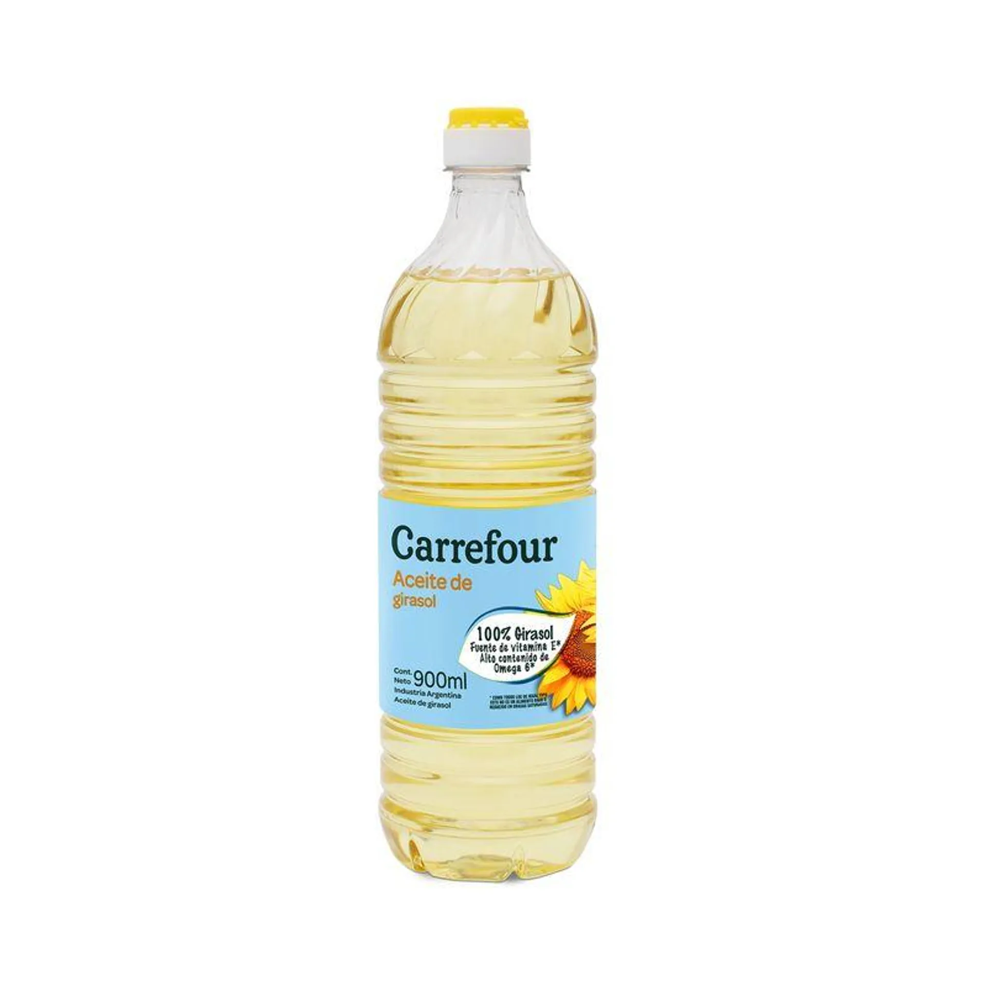 Aceite de girasol Carrefour alto omega pet 900 cc.