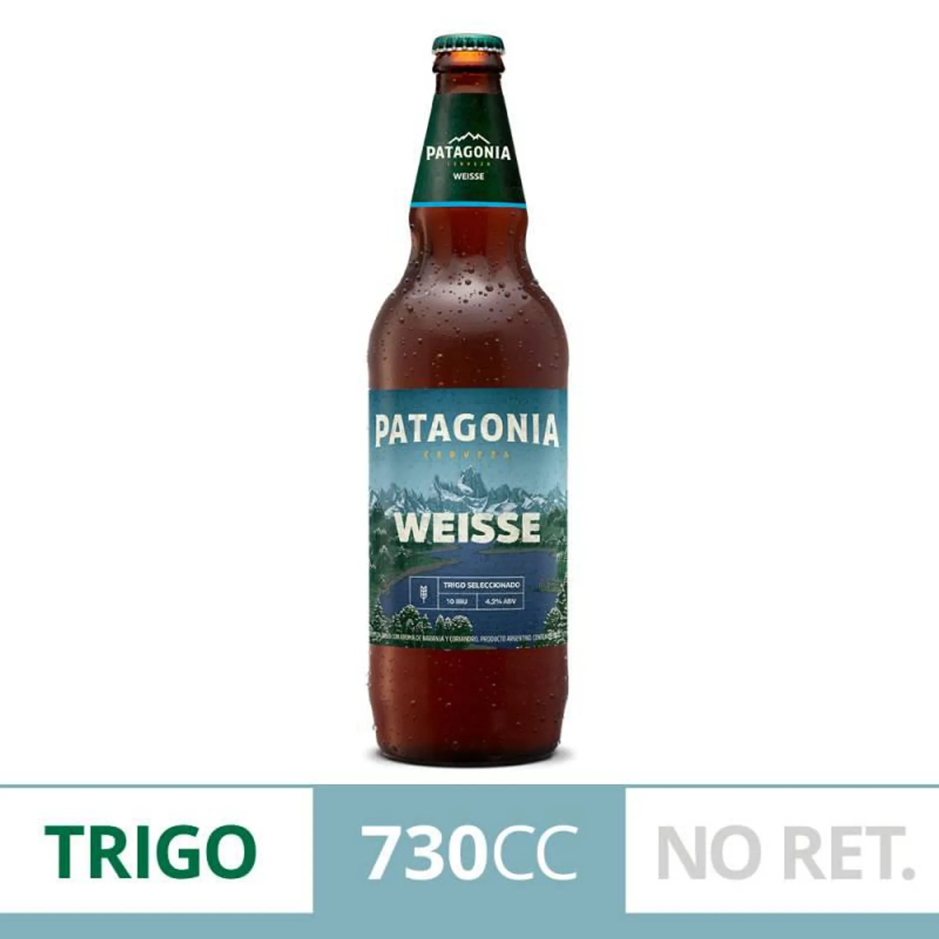 Cerveza NO Retornable Weisse Patagonia x 730 cc.