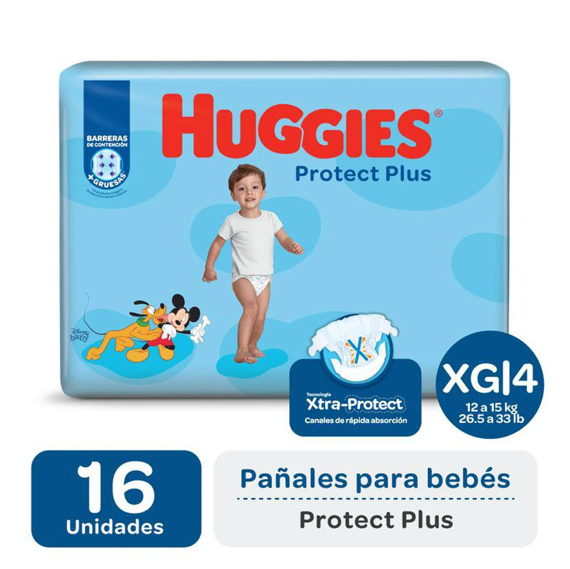 Pañales Huggies Flexi Comfort T. XG 16 Un.