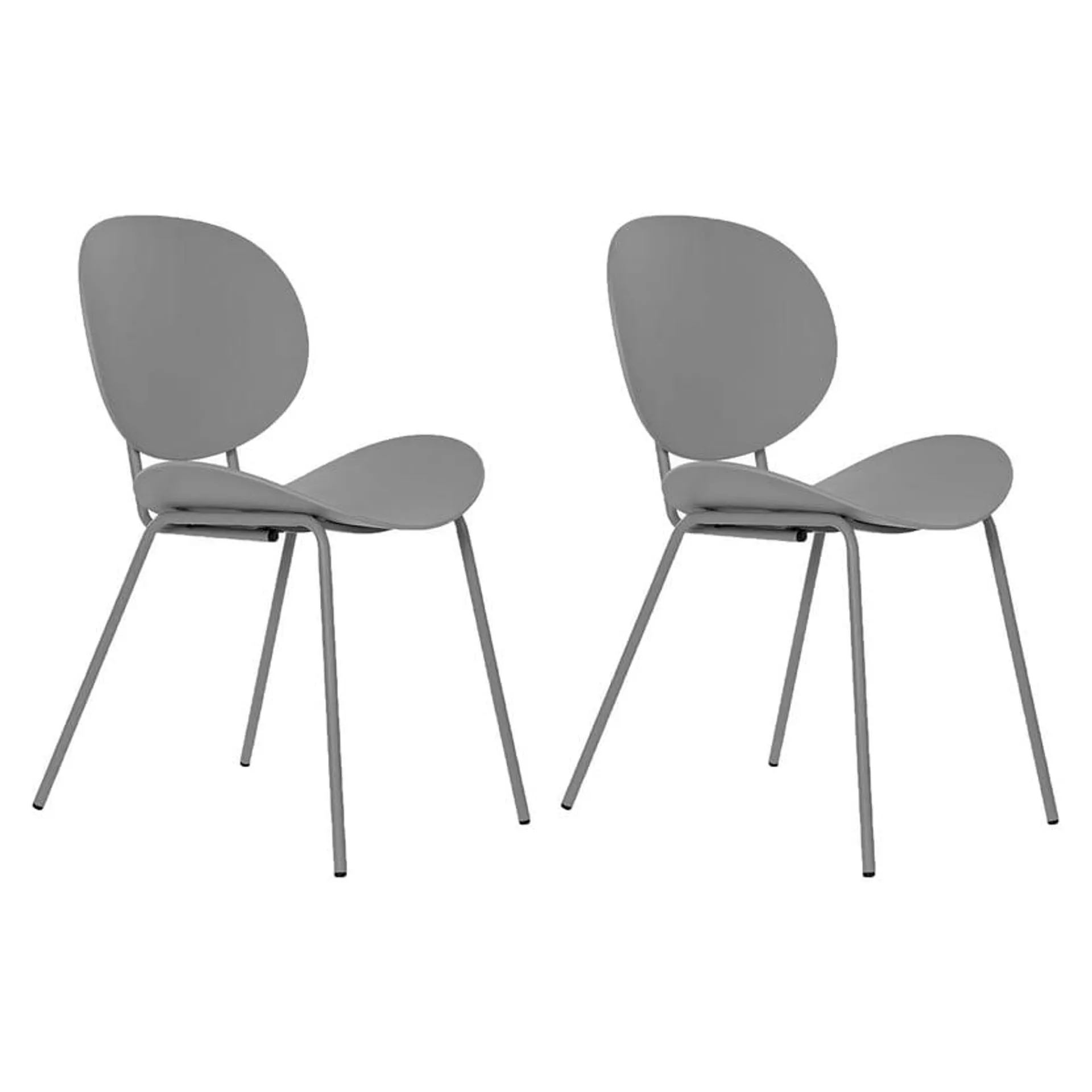 Pack de 2 sillas de comedor Concept gris