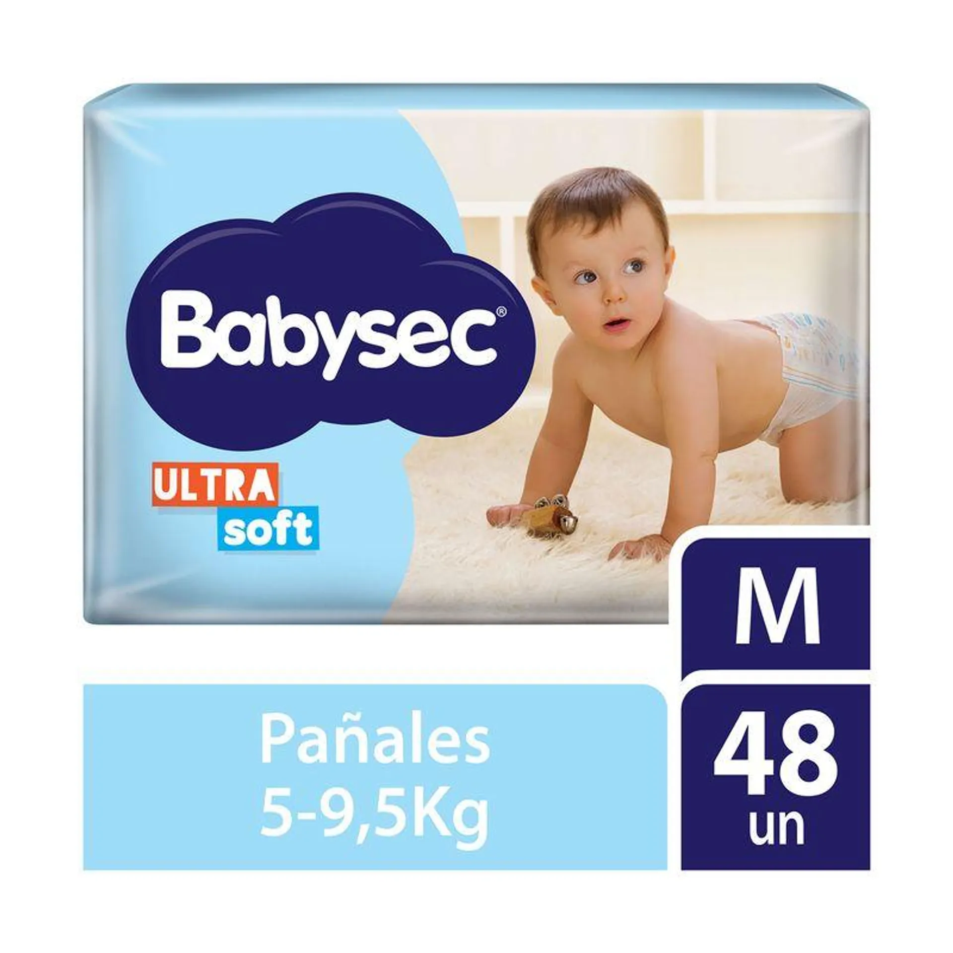 Pañales Babysec talle M ultrasoft 48 uni