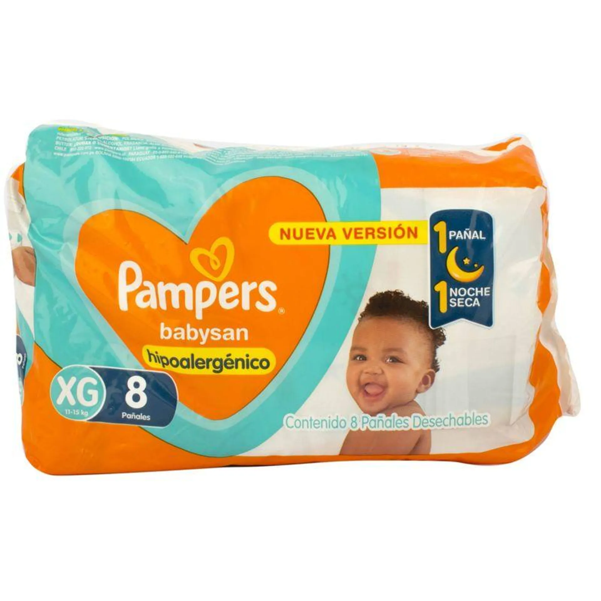 Pañales Bebés Pampers Xg BabySan 8 Un