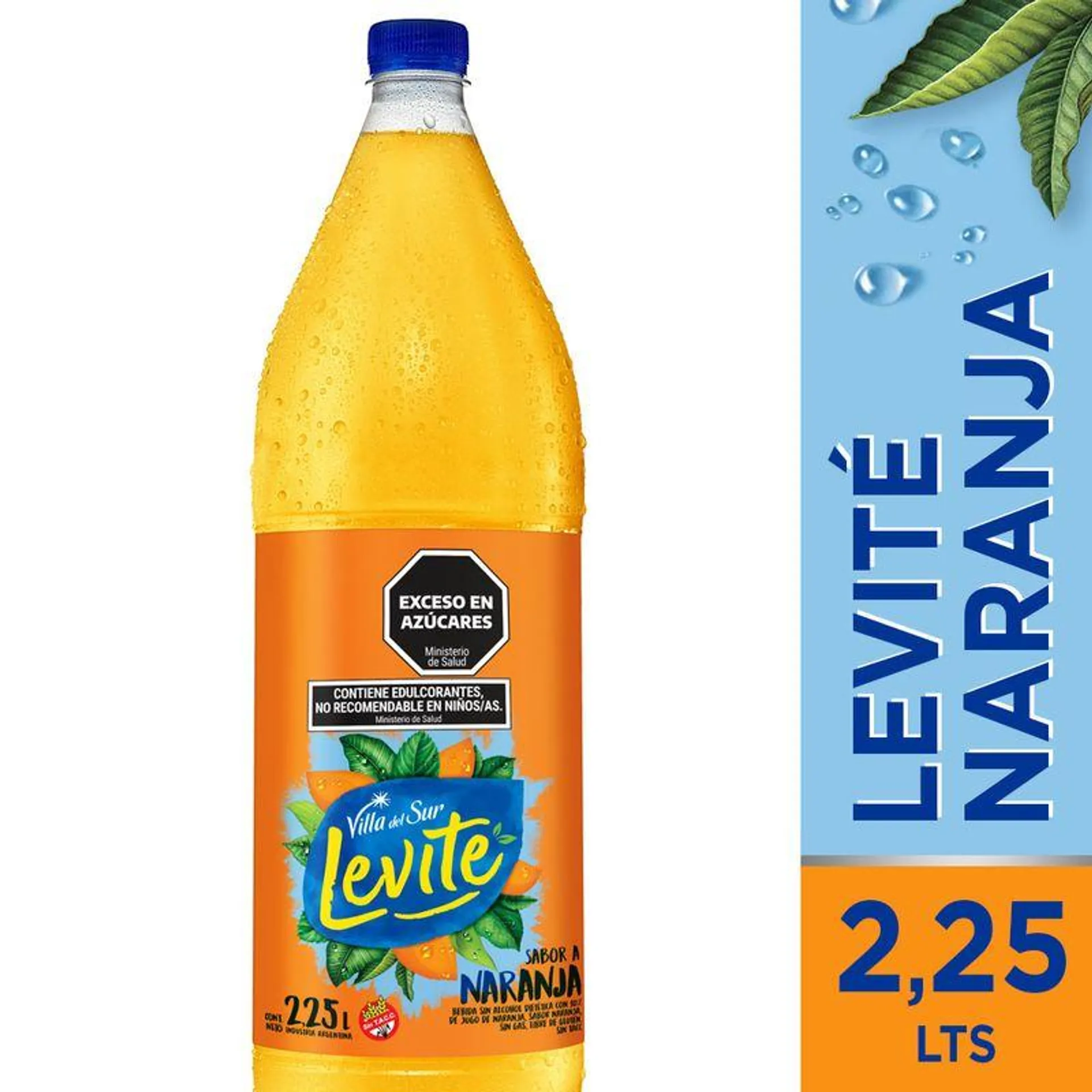 Agua Sin Gas Naranja Vds Levite 2,25 Lt.