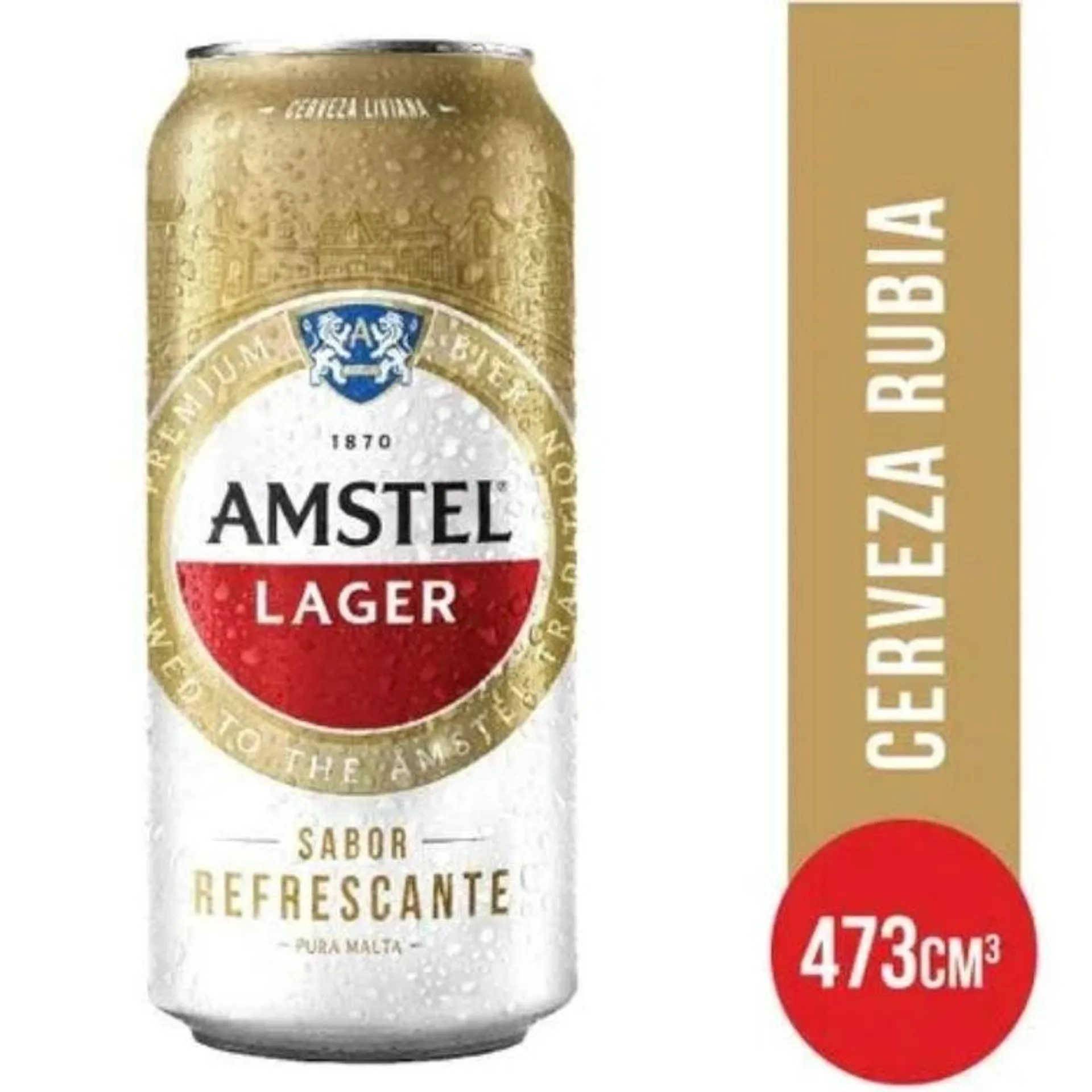 CERVEZA AMSTEL LAGER LATA 473X