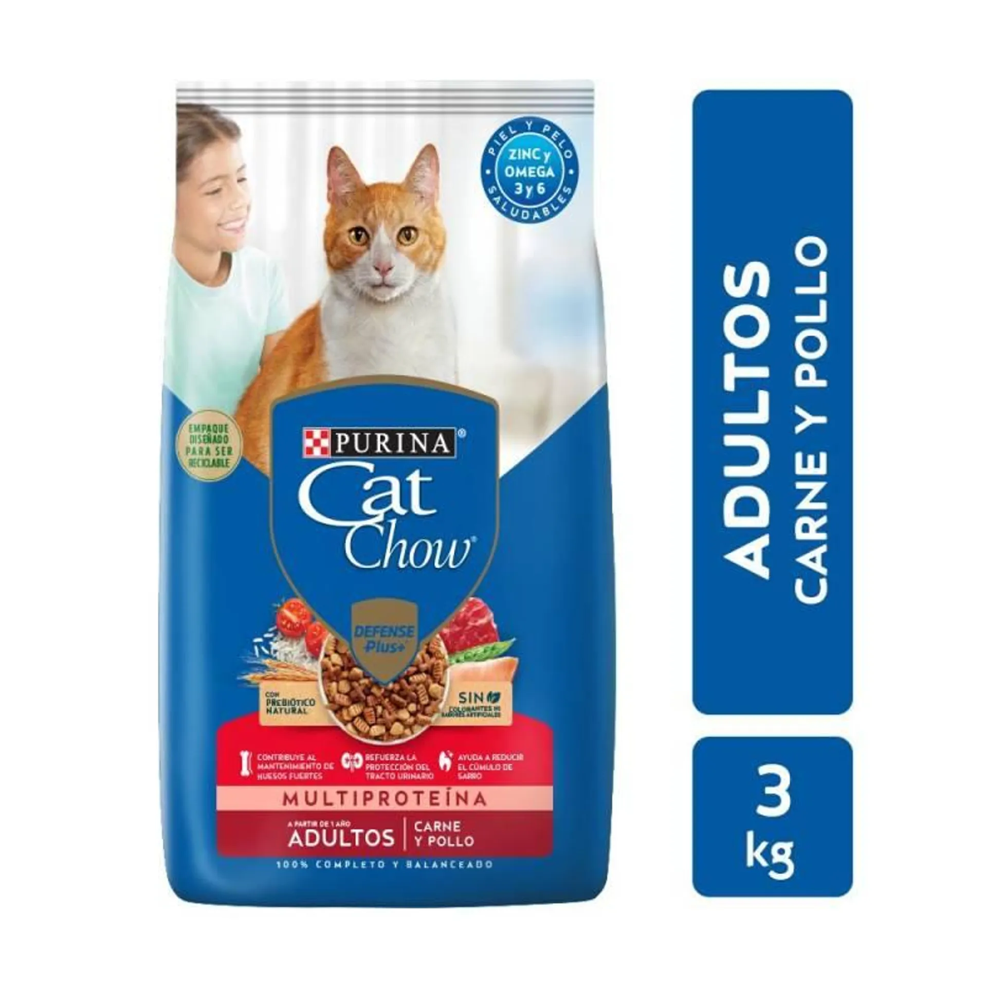 Alimento para Gato Adulto Carne Cat Chow x 3 Kg.