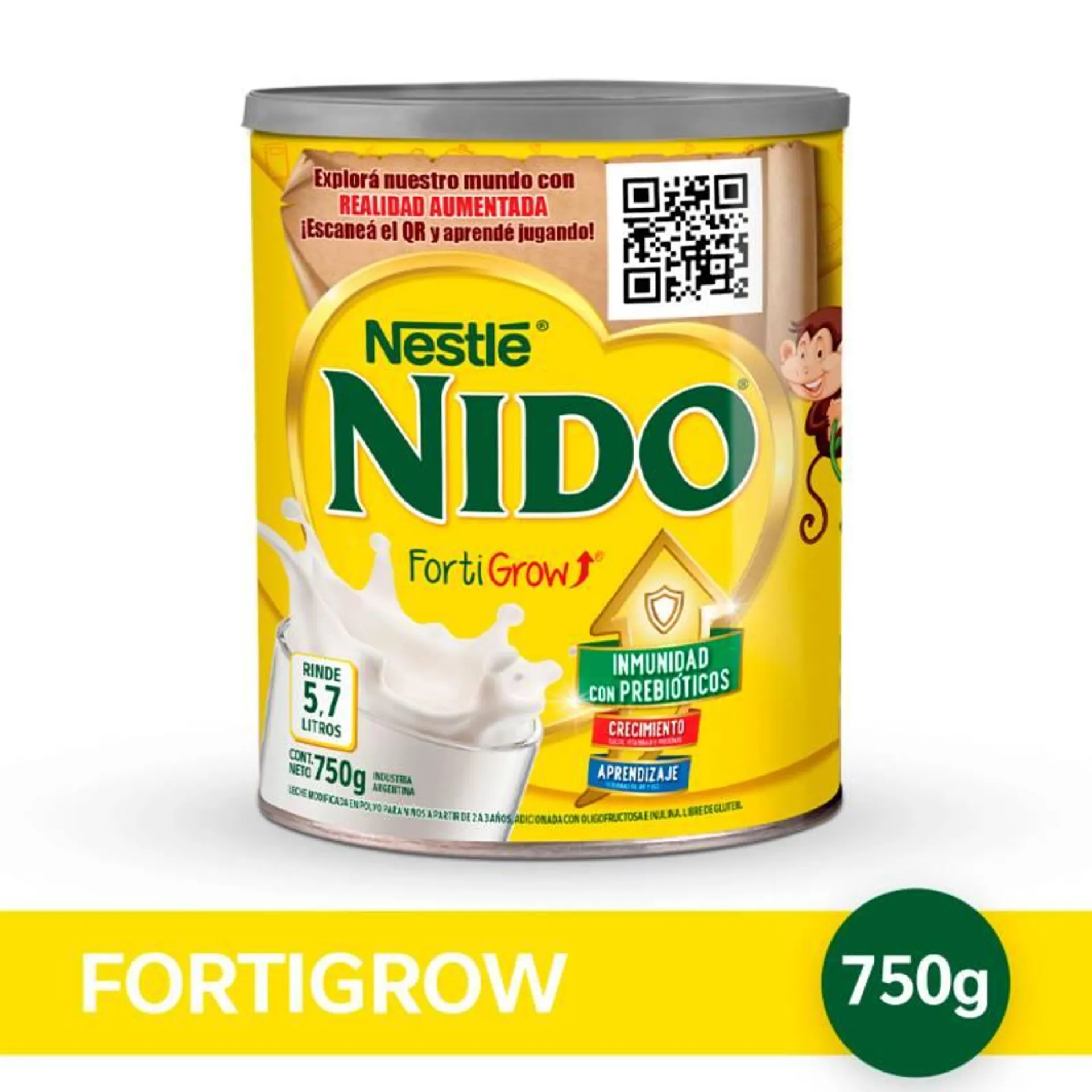 Leche en Polvo Fortigrow Realidad Aumentada Nido x 750 g.