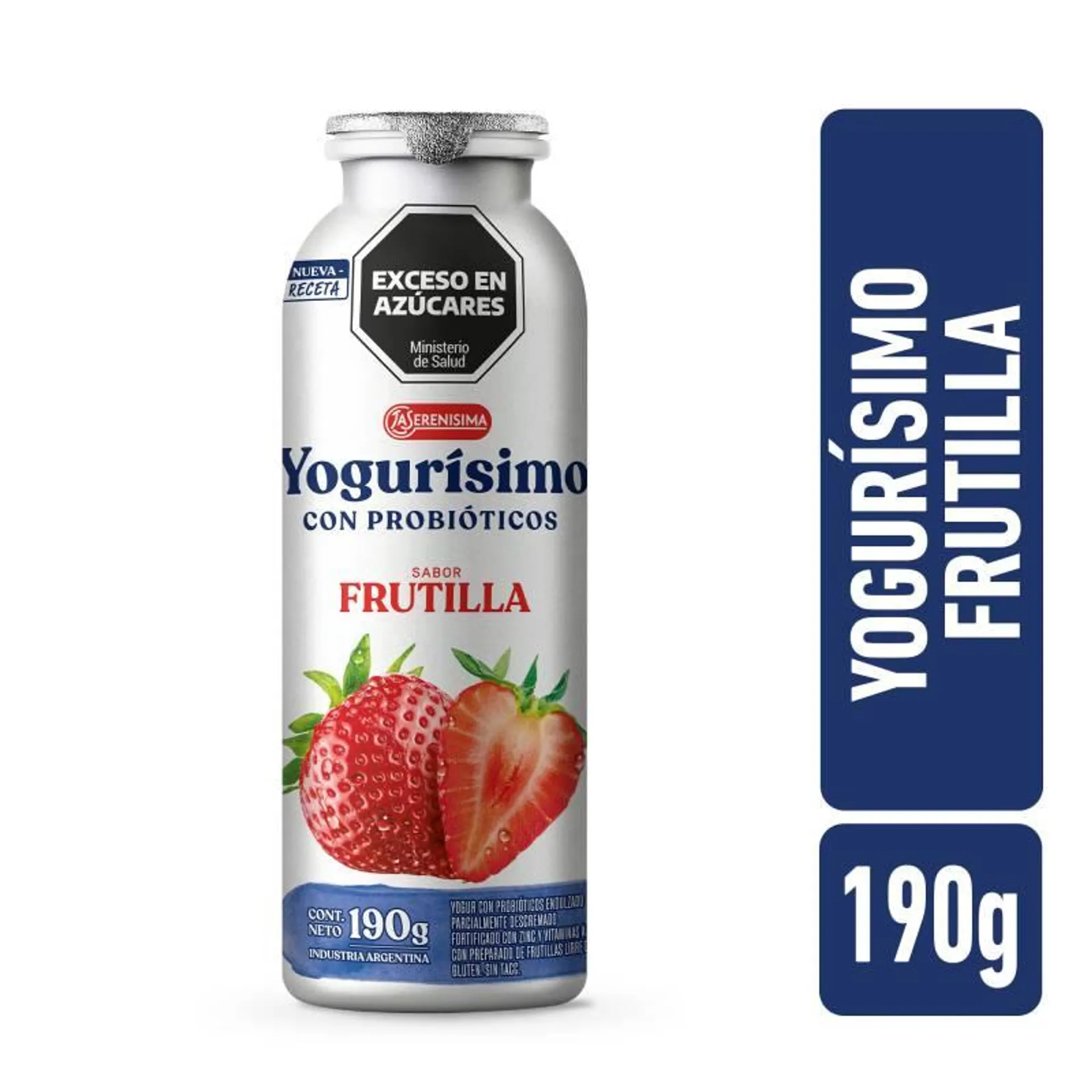 Yogur bebible botellita frutilla Yogurisimo 190g