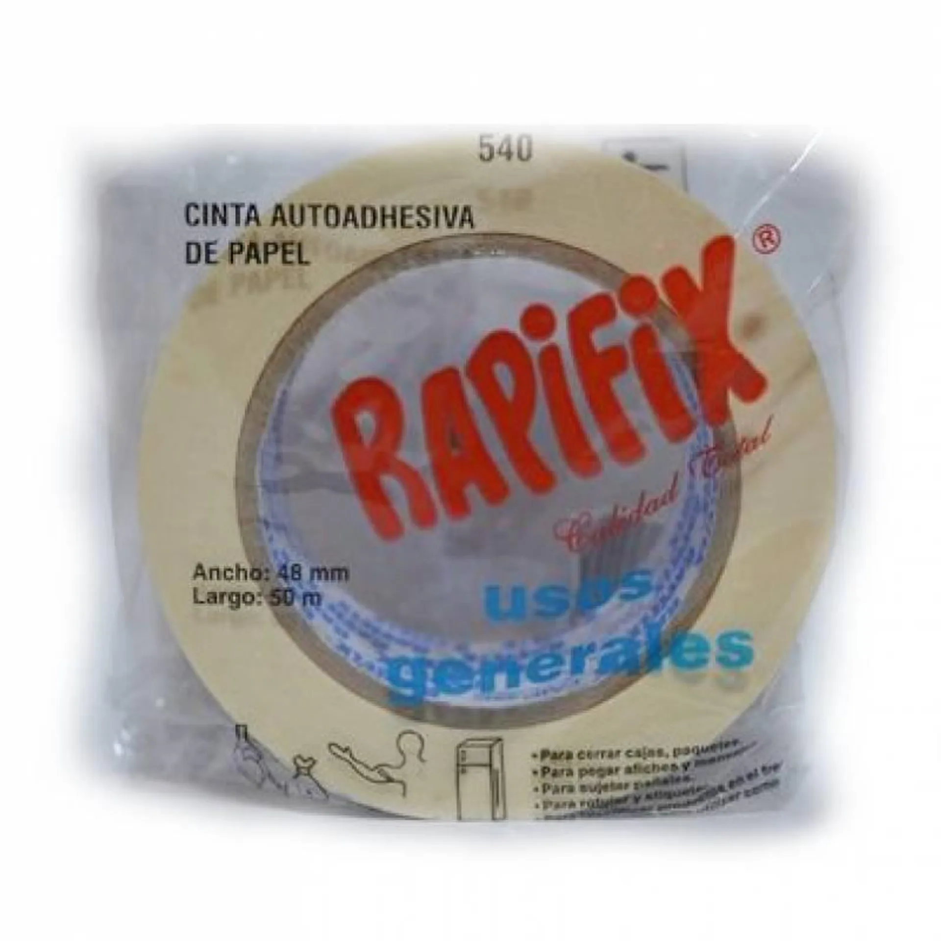 Cinta Adhesiva p/ Uso Gral. 18 mm Rapifix 50 mts. x 1 un.