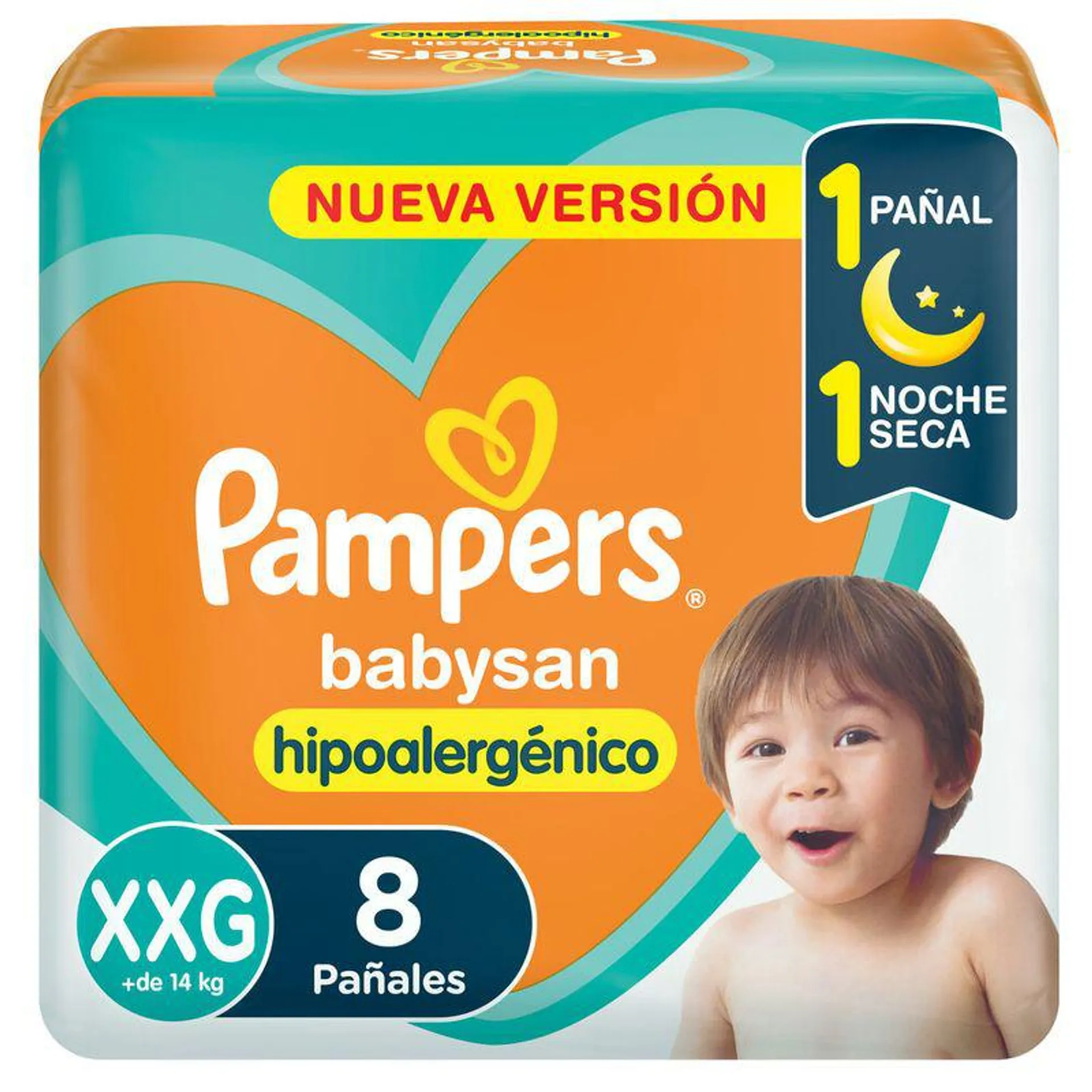 Pañal Babysan XXG Pampers 8 Un