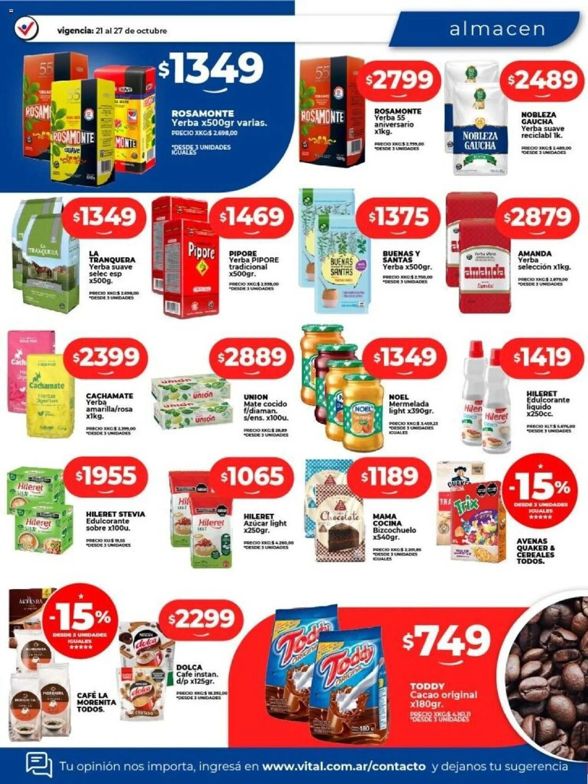 Ofertas de Catálogo Supermayorista Vital 21 de octubre al 27 de octubre 2024 - Página 14 del catálogo