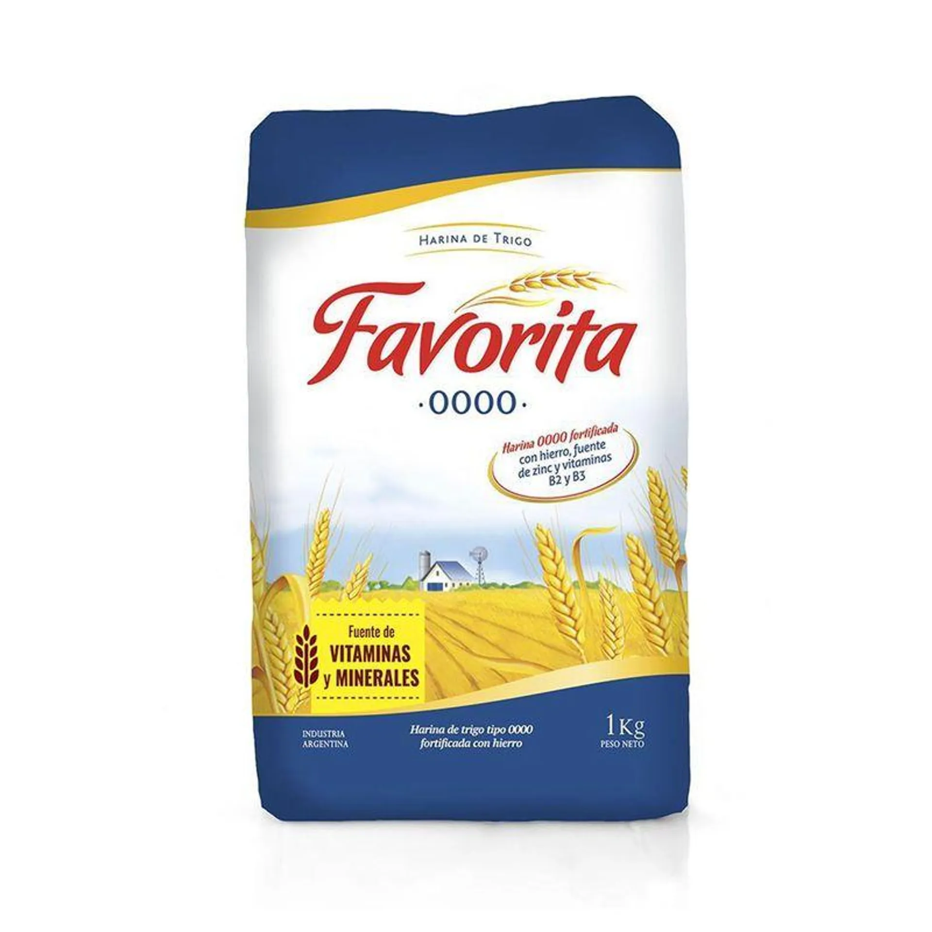 Harina de trigo 0000 Favorita fortificada 1 kg.