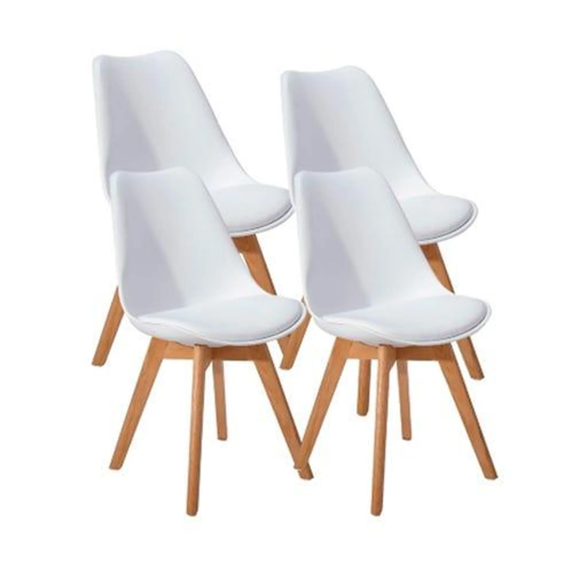 Silla new tower acolchonada blanca x 4unidades Eames