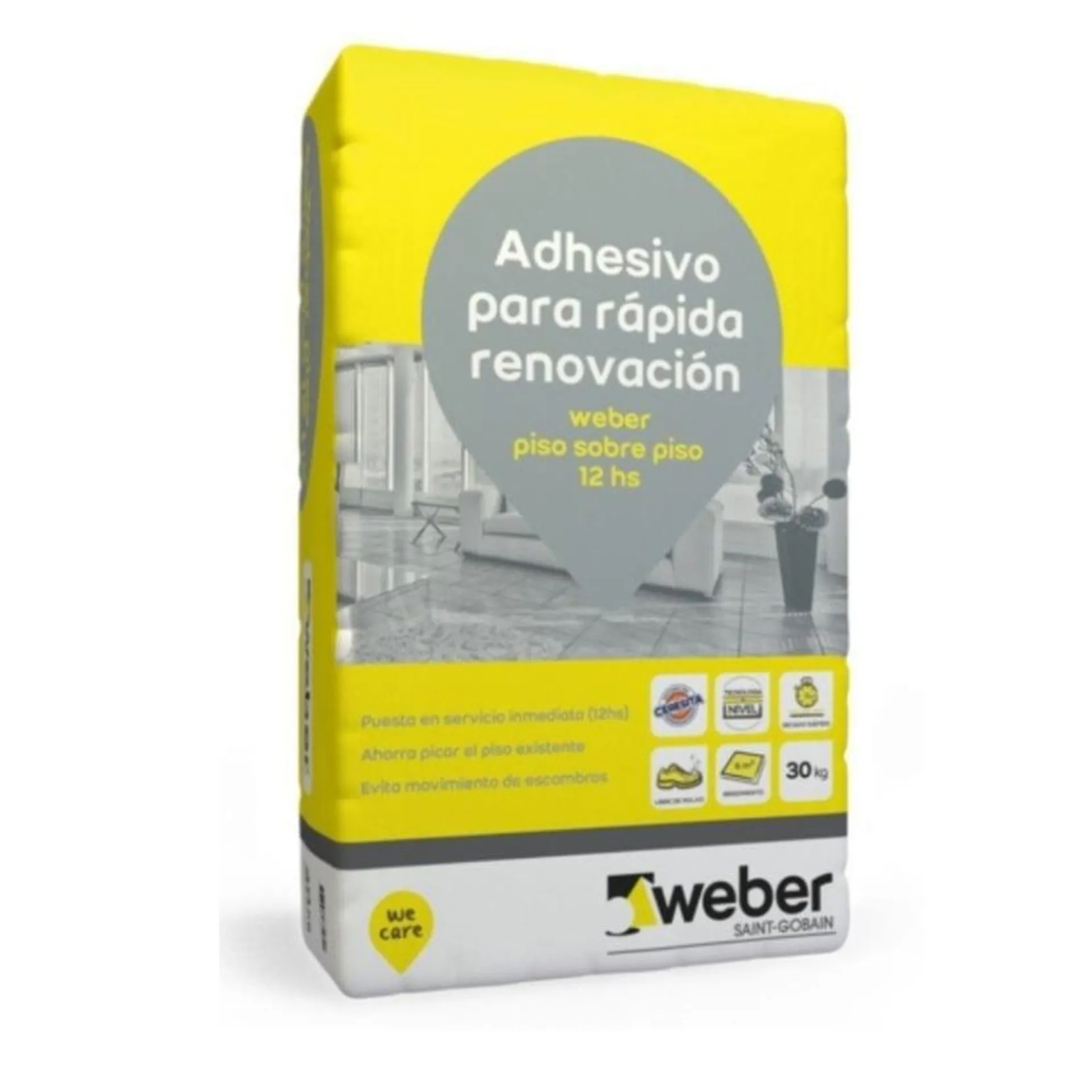 Pegamento Weber Piso sobre piso para renovación 25 kg