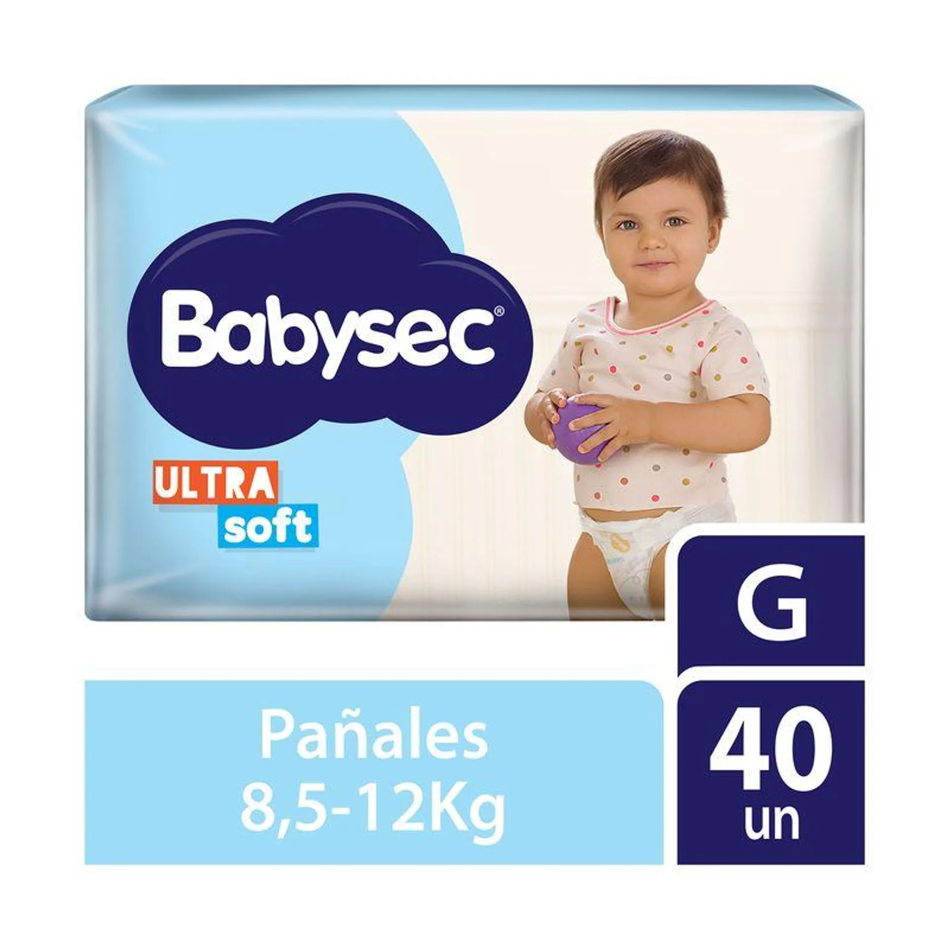 Pañales Babysec talle G ultrasoft 40 uni