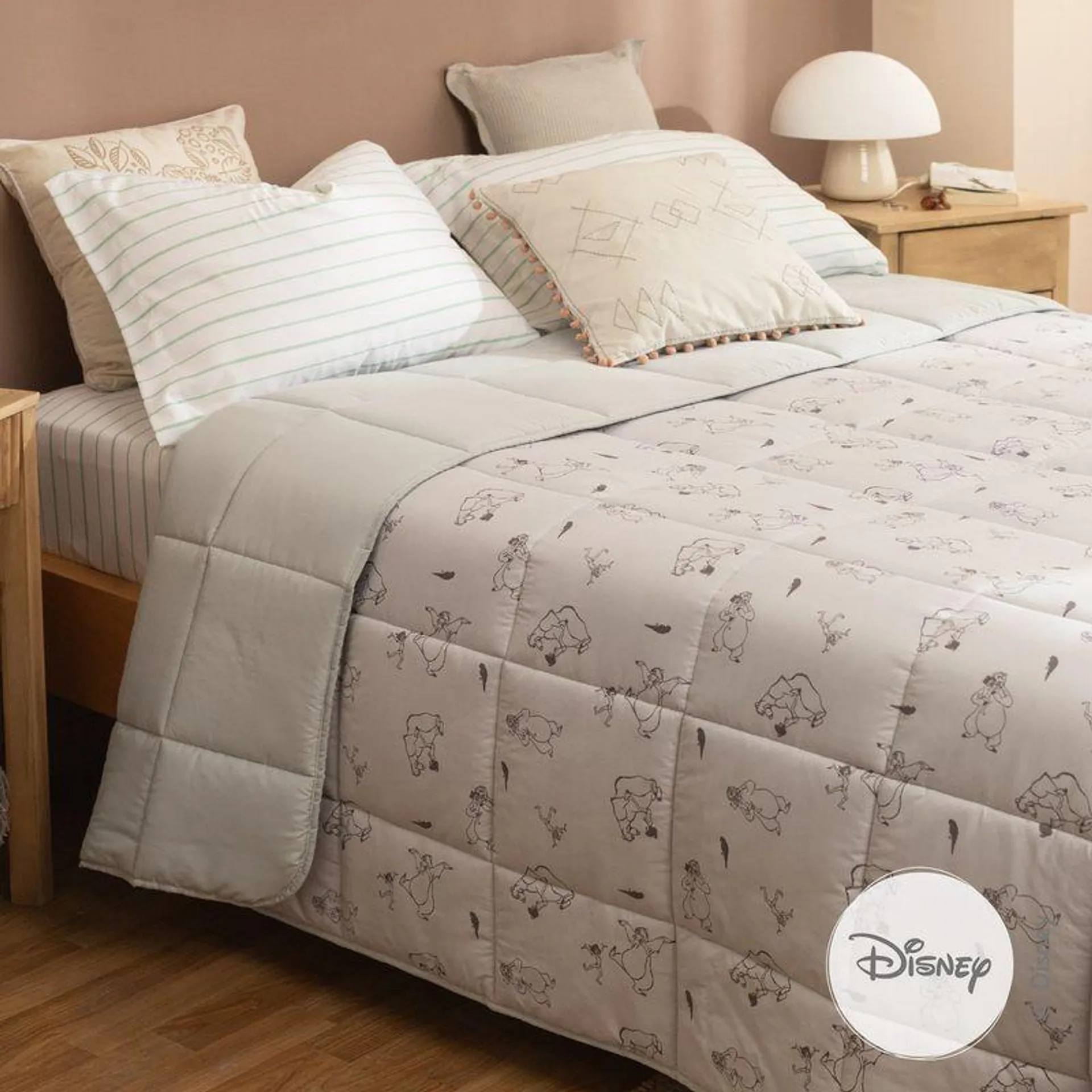 Acolchado Queen Size Reversible Jungla Disney