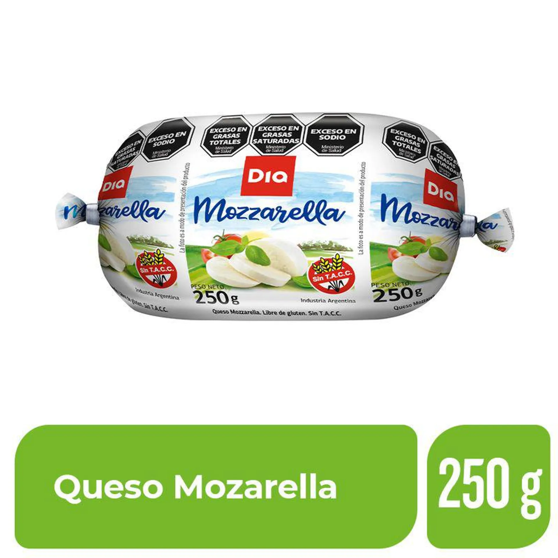 Queso Muzzarella Sin Lactosa DIA 250 Gr