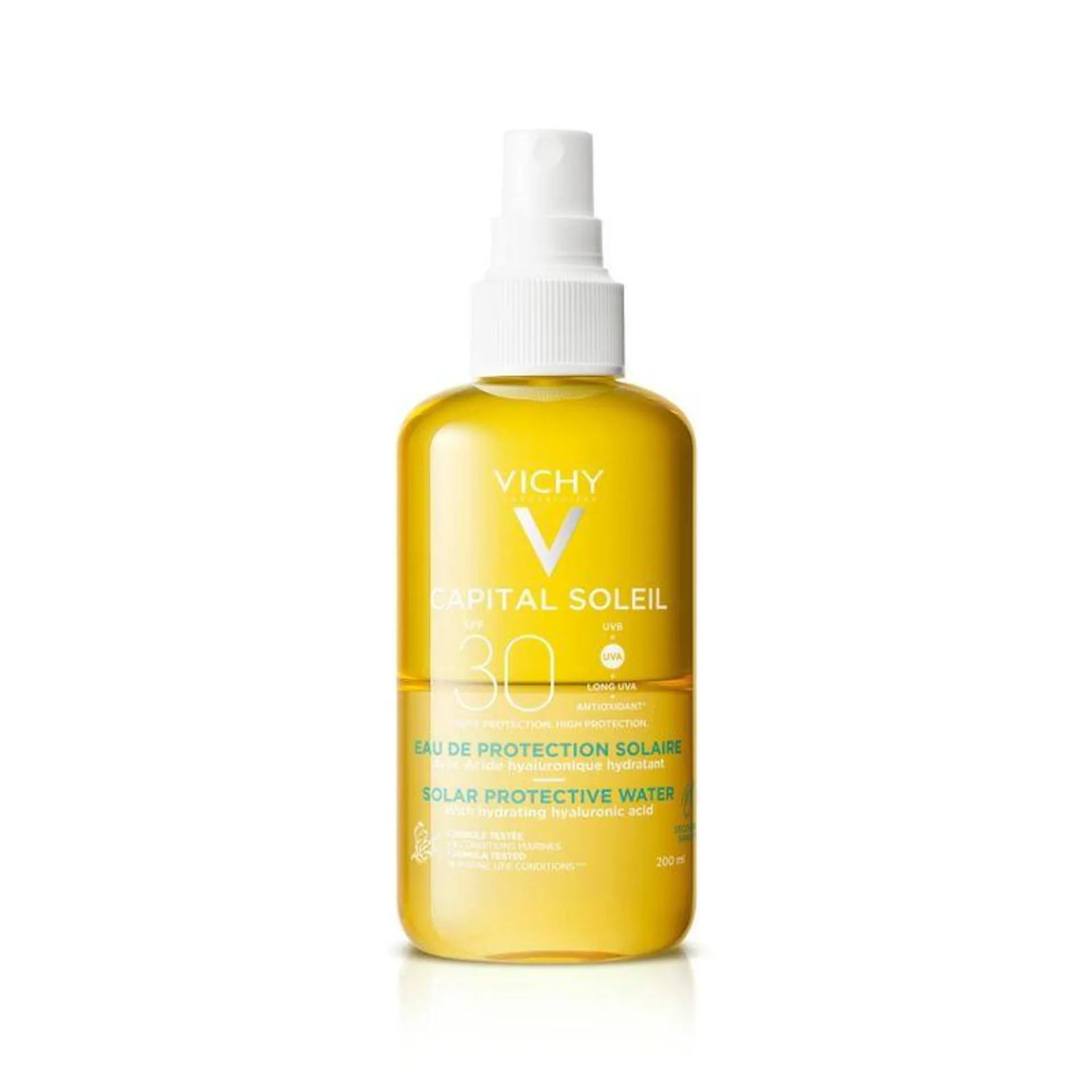 Agua Protectora Hidratante Vichy Idéal Soleil FPS 30 en Spray x 200 ml