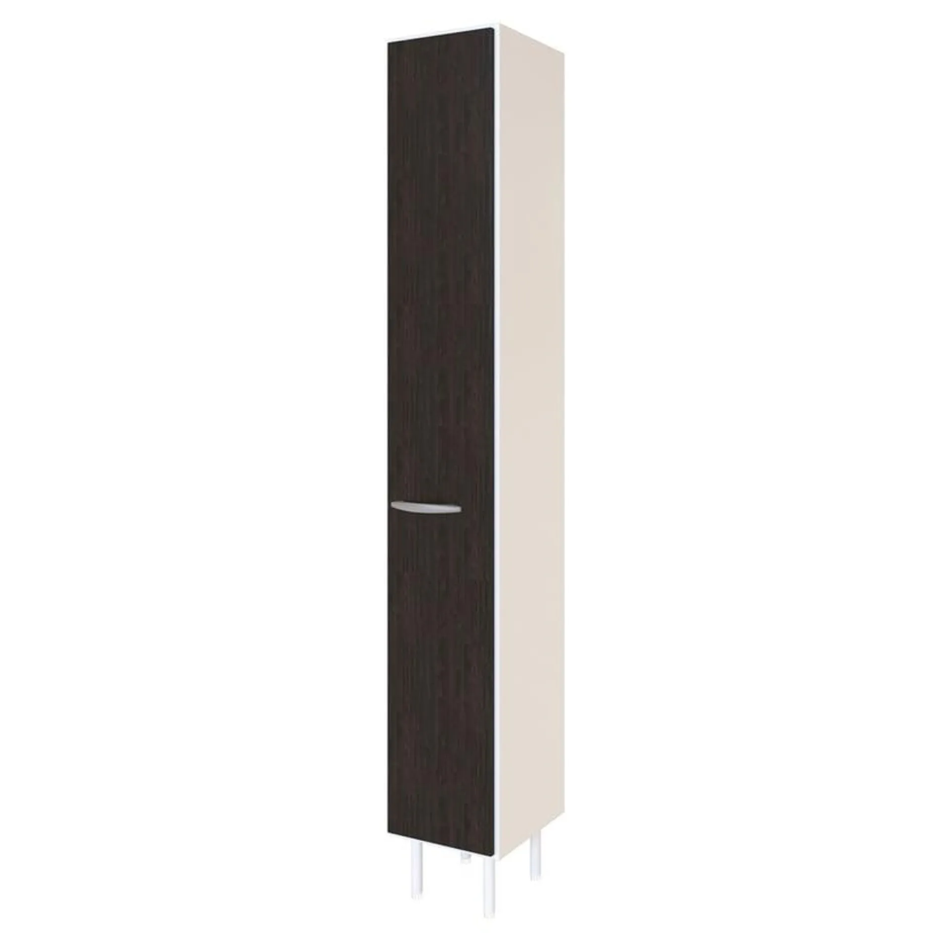 Mueble Escobero Moscú 1 puerta con estante blanco y roble termo negro 30 cm