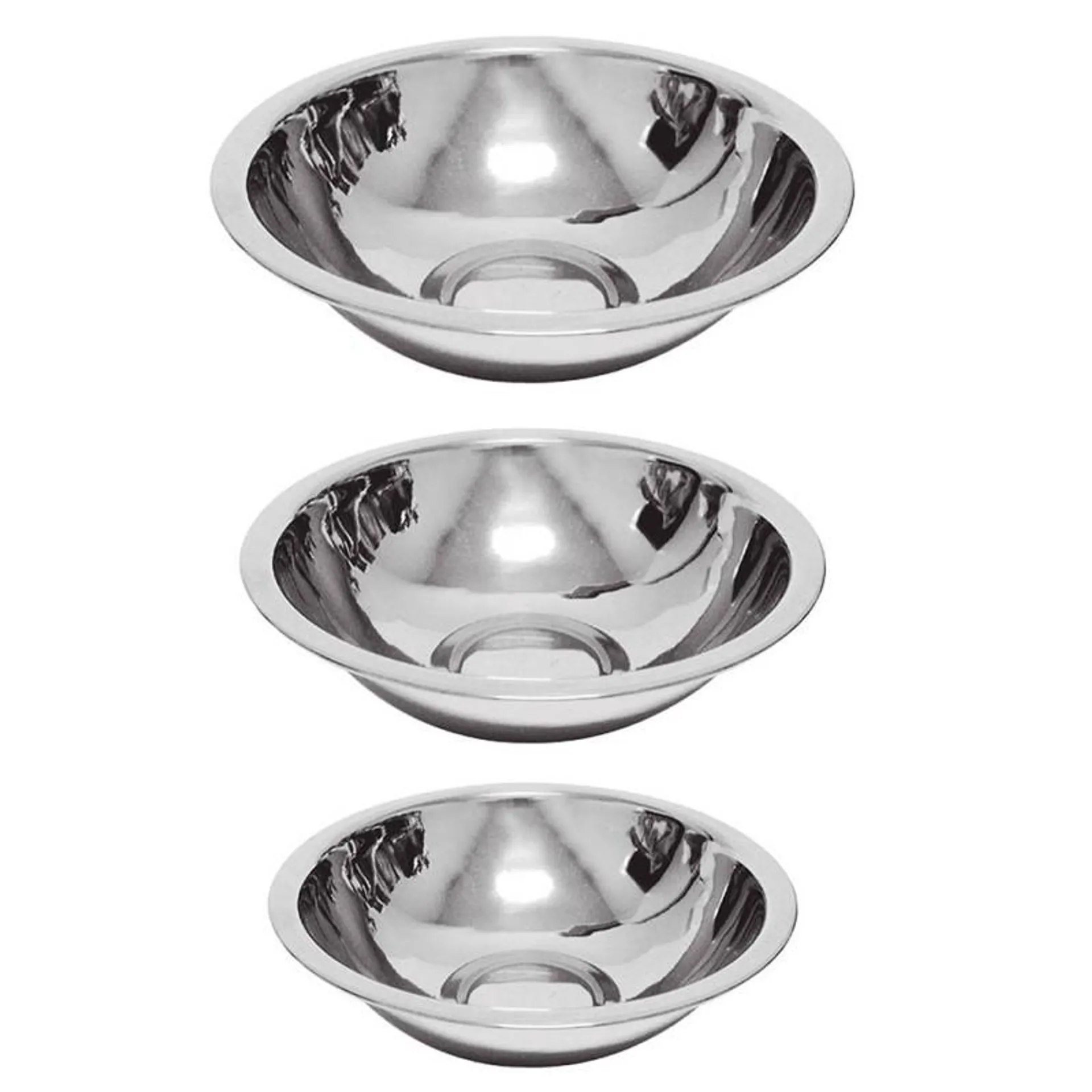 Set X 3 Bowl Acero Inoxidable Distintas Medidas -