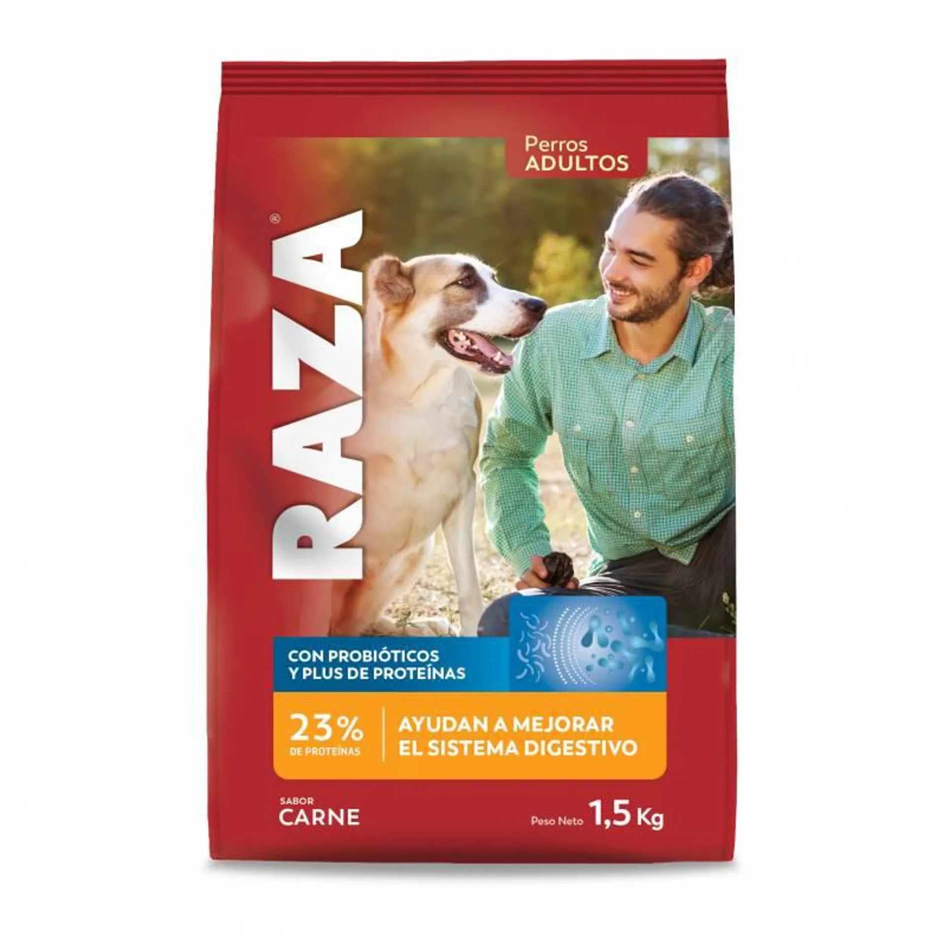 Alimento para Perro Adulto Carne y Probióticos Raza x 1,5 Kg.