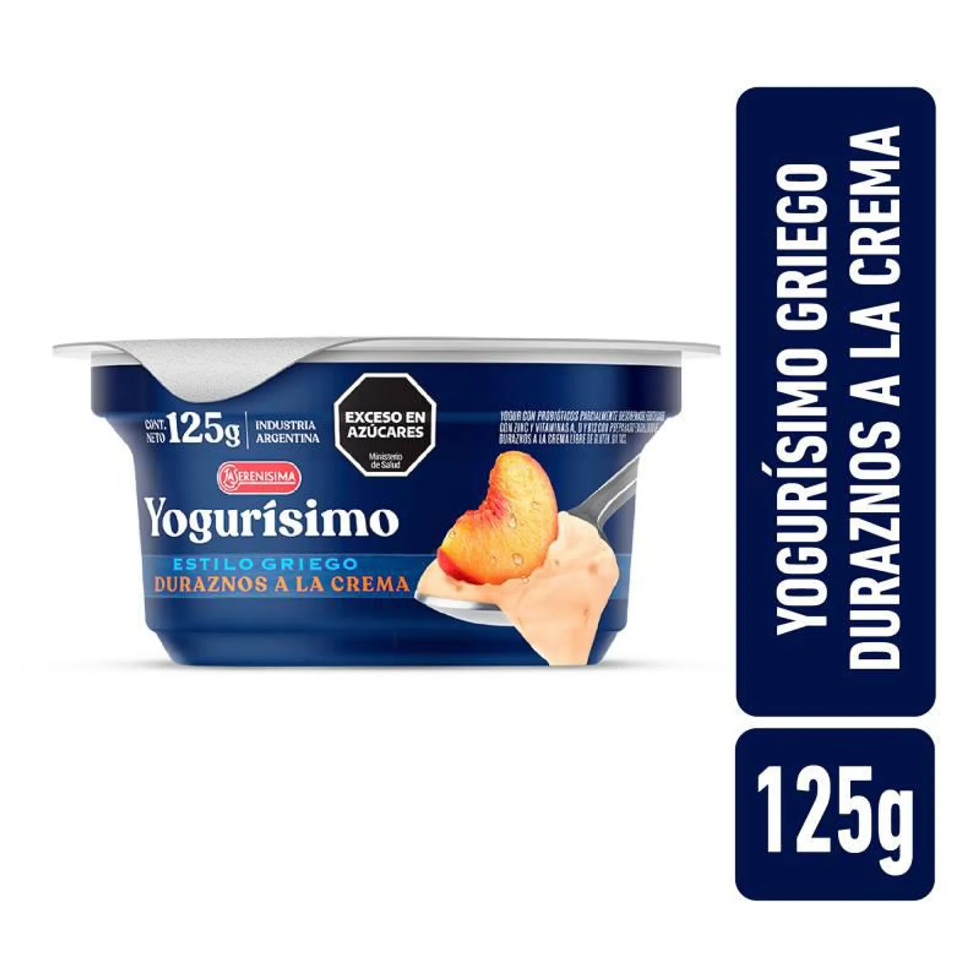 Yogur Griego Duraznos a La Crema Yogurisimo x 125 g.