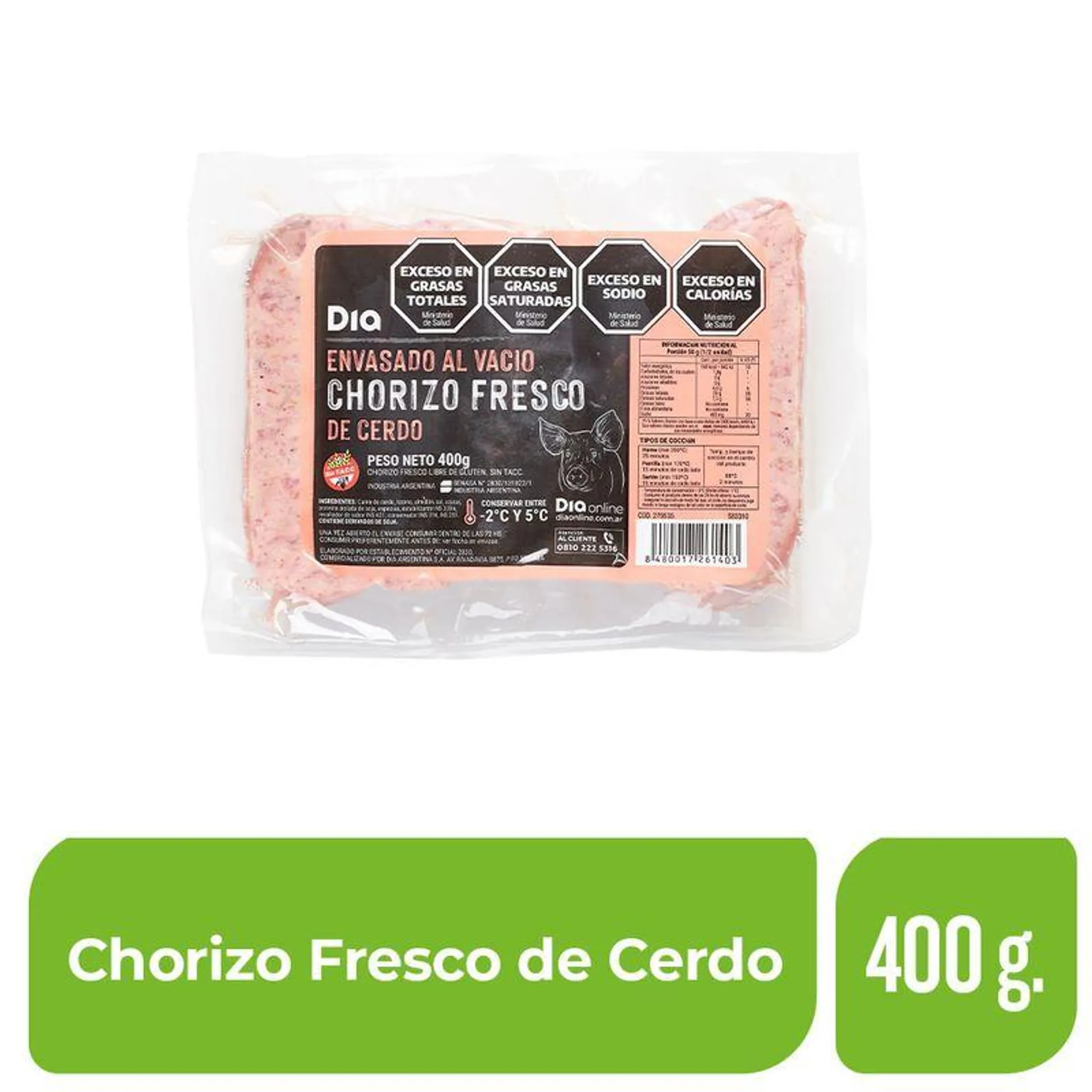 Chorizo Fresco Dia Cerdo 400 Gr.