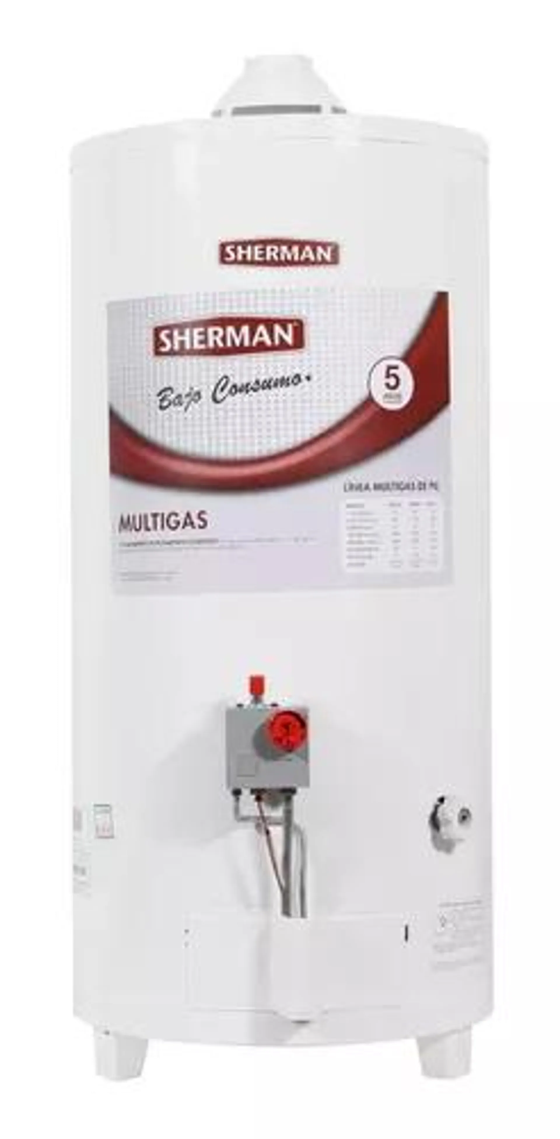 Termotanque Multigas Bajo Consumo Sherman 80 Lts