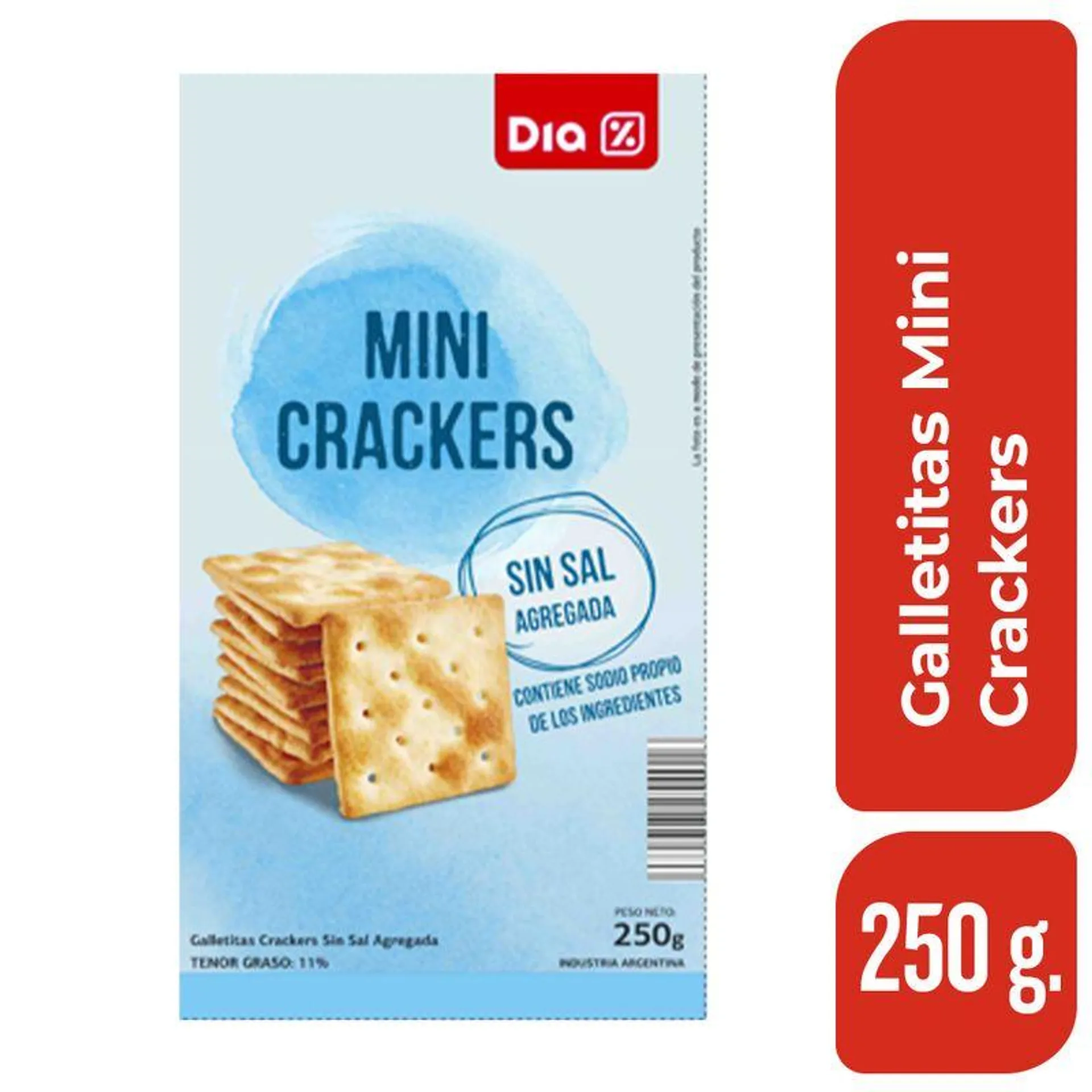 Mini Crackers Sin Sal Dia 250 Gr.