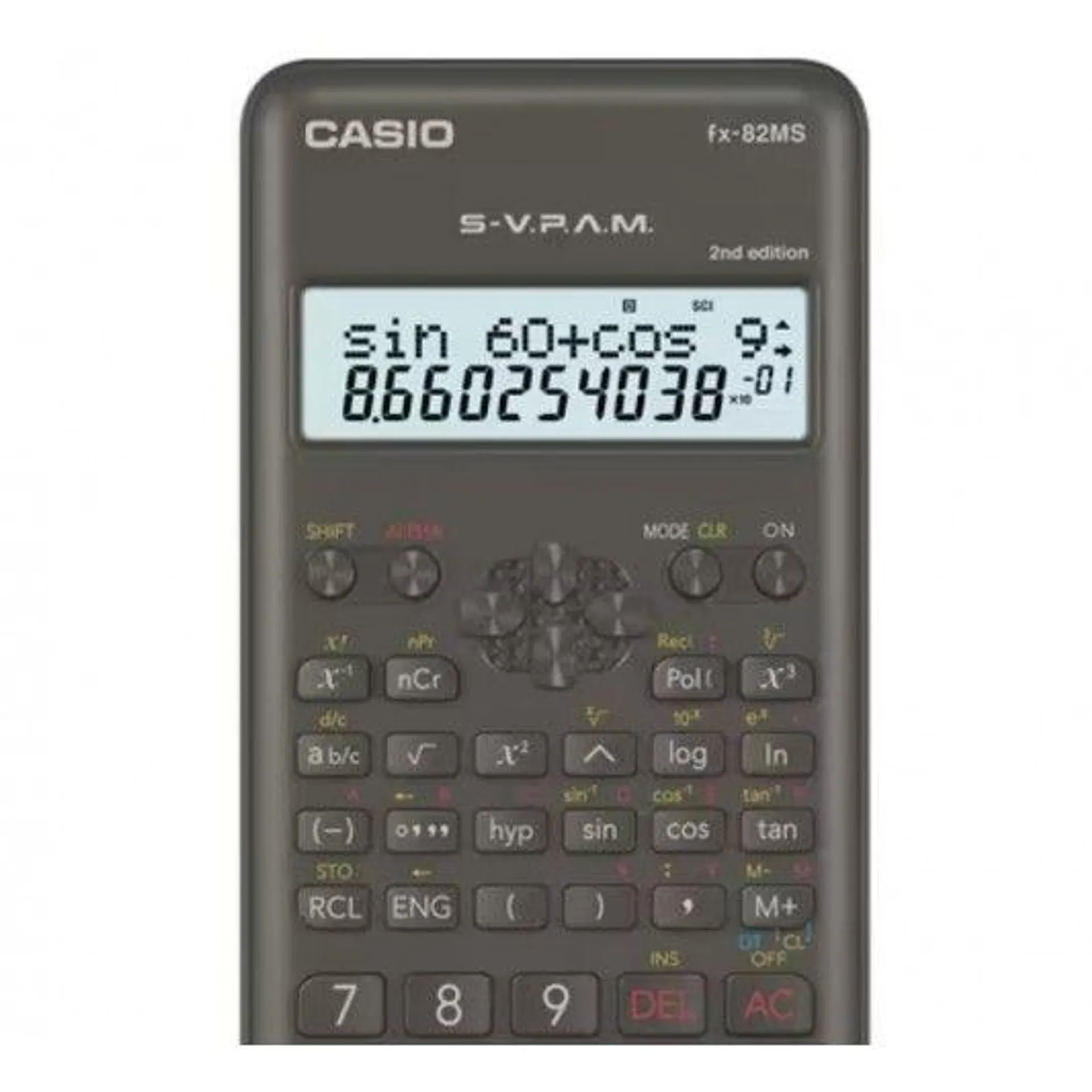 CASIO CALCULADORA FX-82MS-2 CIENTIFICA 240 FUNC DISPLAY 2 LINEAS