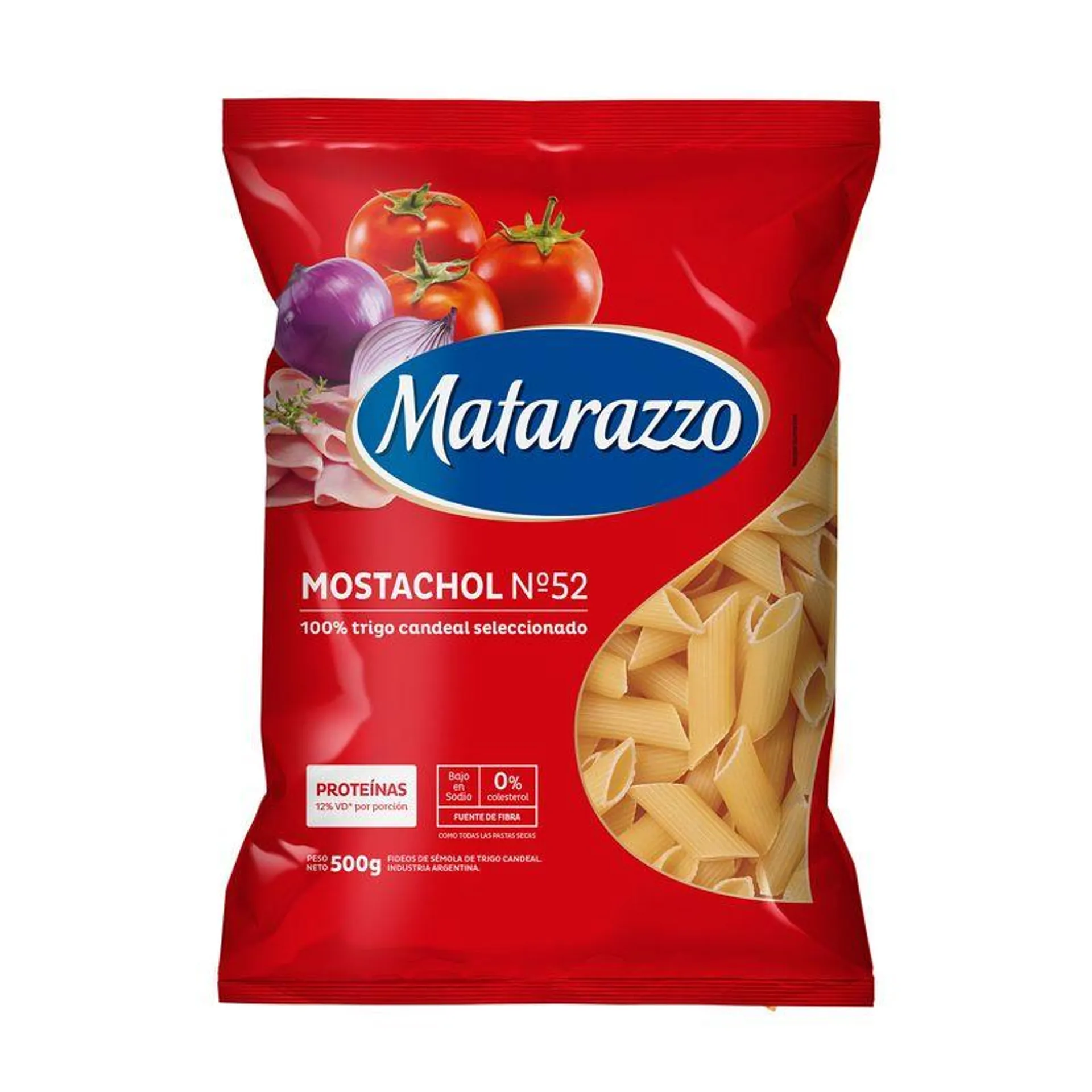 Fideos mostacholes N52 Matarazzo rayado 500 g.