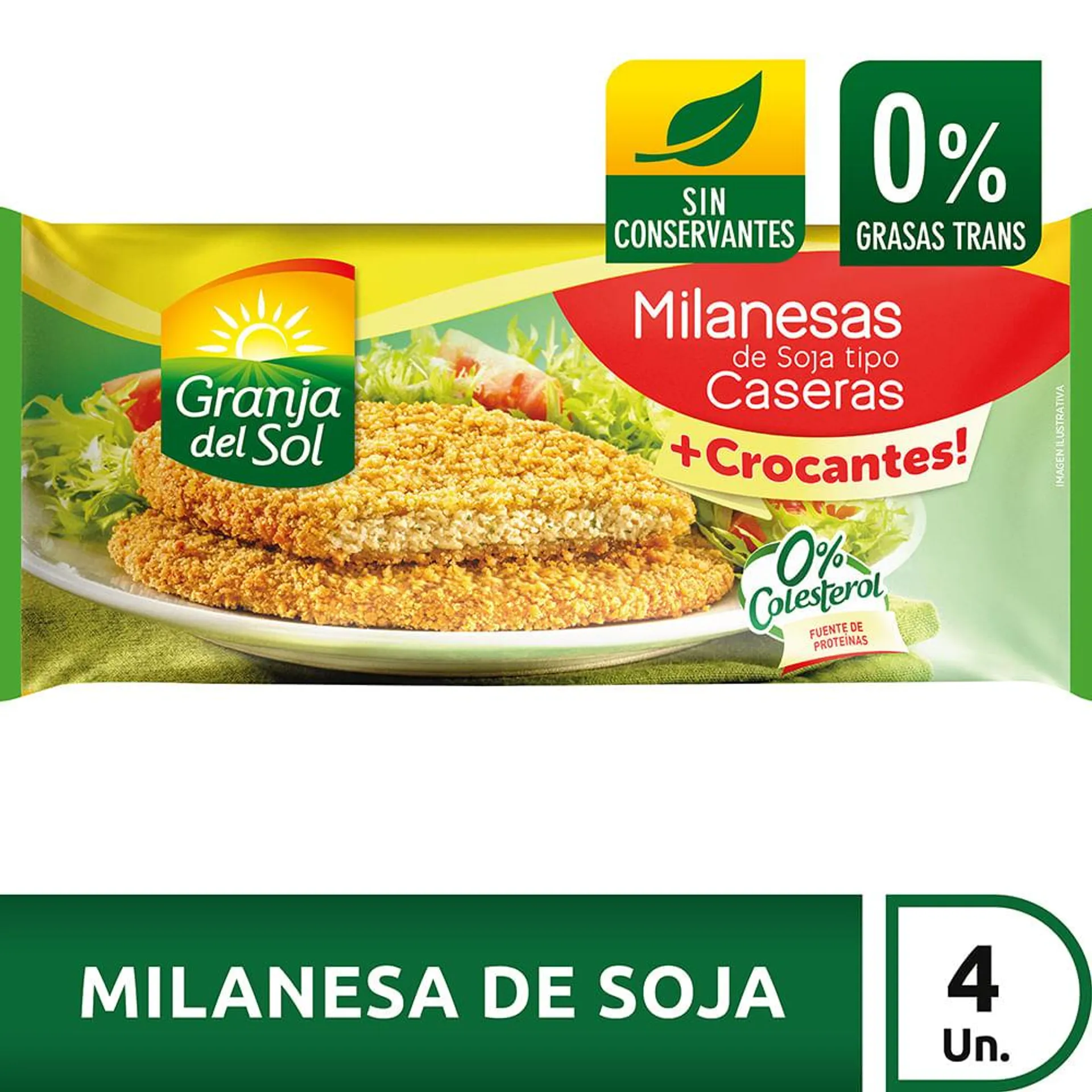 Milanesas de Soja Tipo Caseras Granja del Sol 330 Gr.