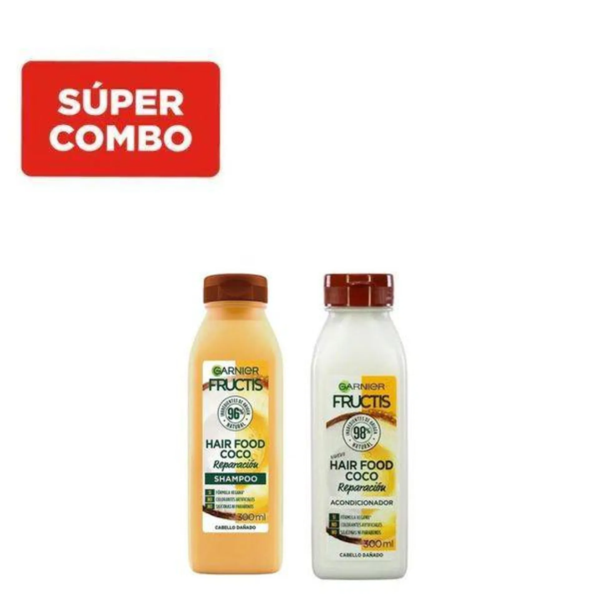 Kit Fructis Reparación Hair Food Coco: Shampoo & Acondicionador