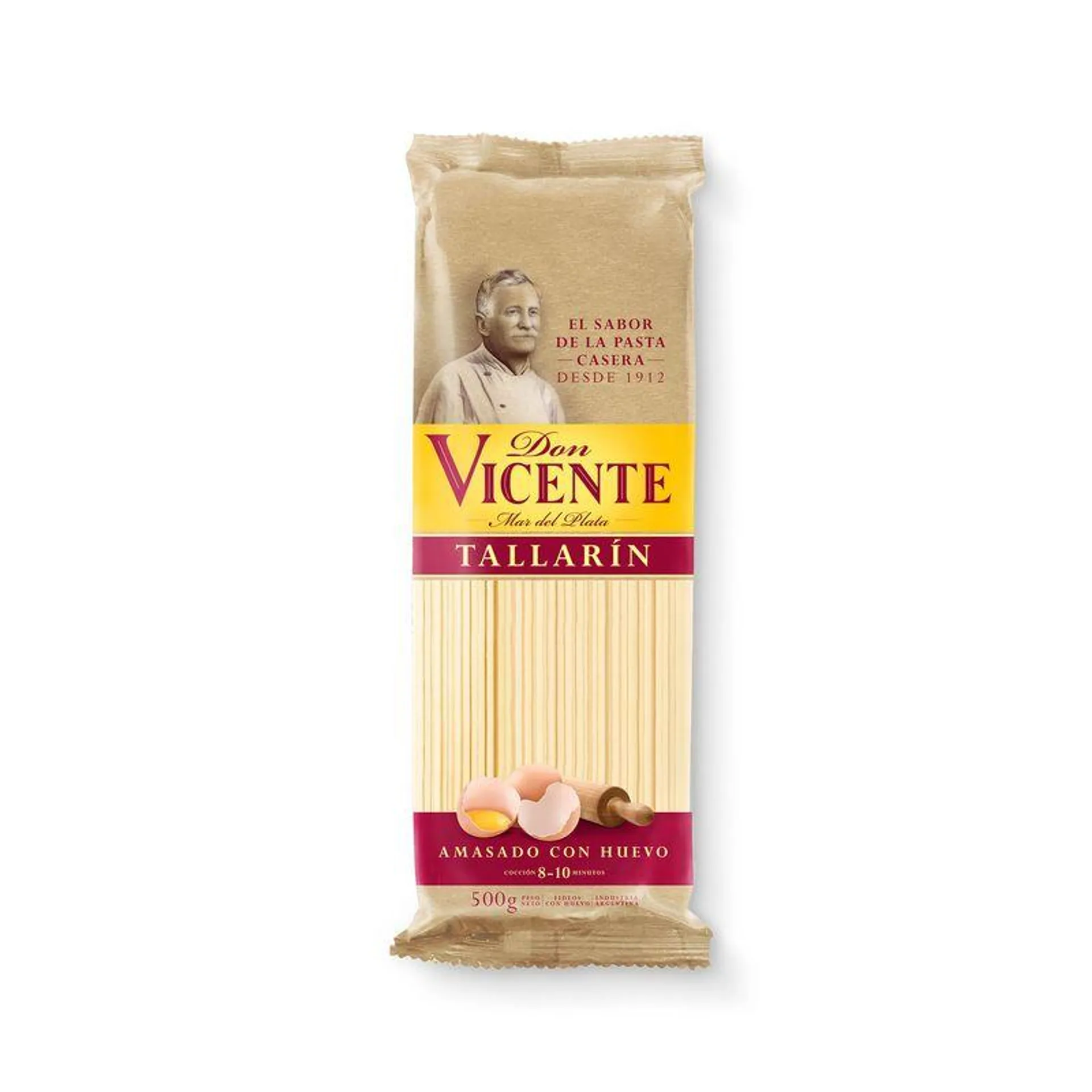 Fideos tallarines Don Vicente en bolsa 500 g.