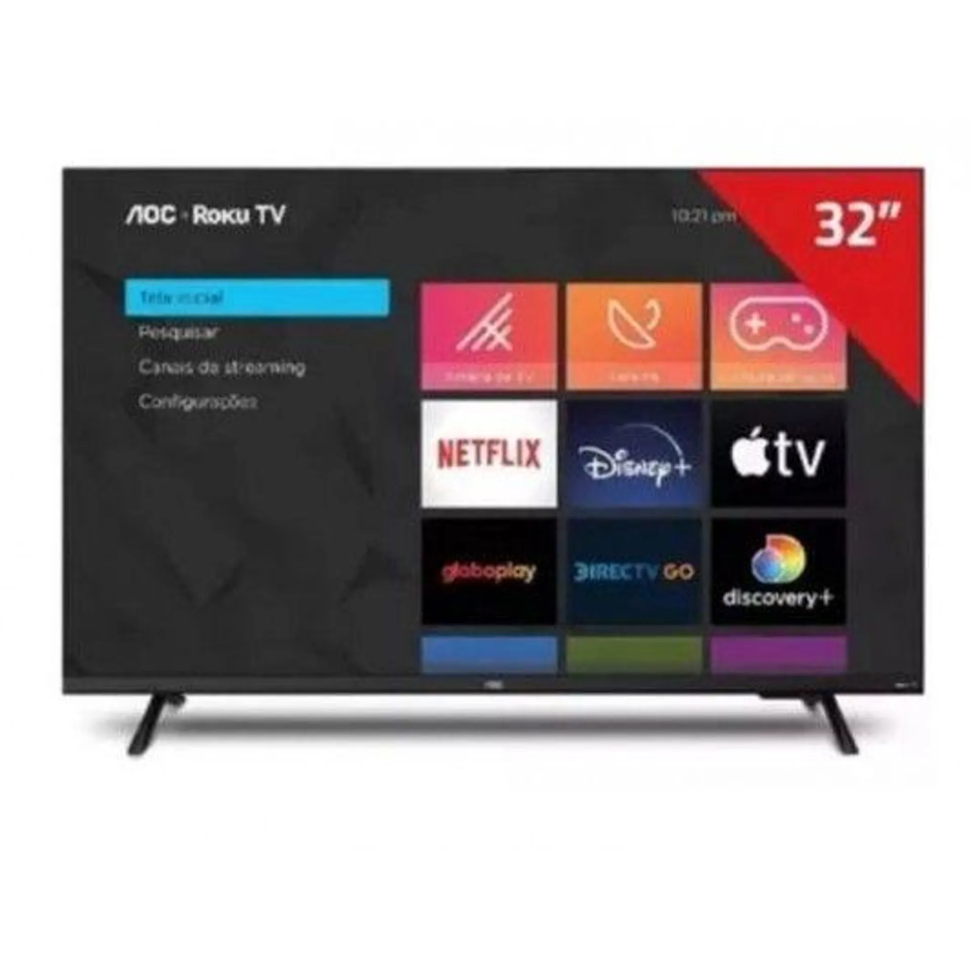 AOC TV LED 32" 32S5135/77G 32A ROKU TV HD SINTONIZADOR TDA