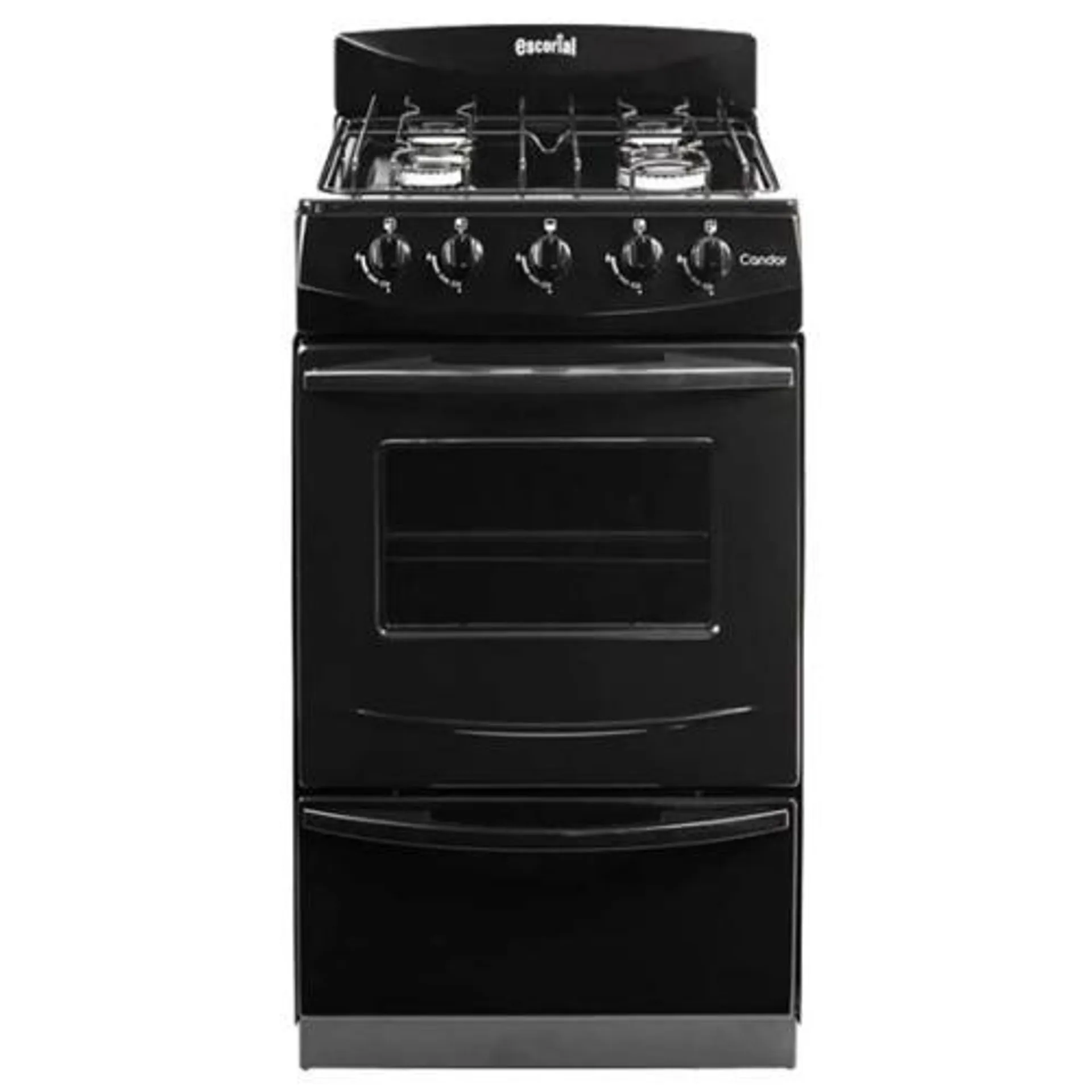 Cocina Escorial CANDOR BLK S2 GN 51Cm Negro Gas Natural