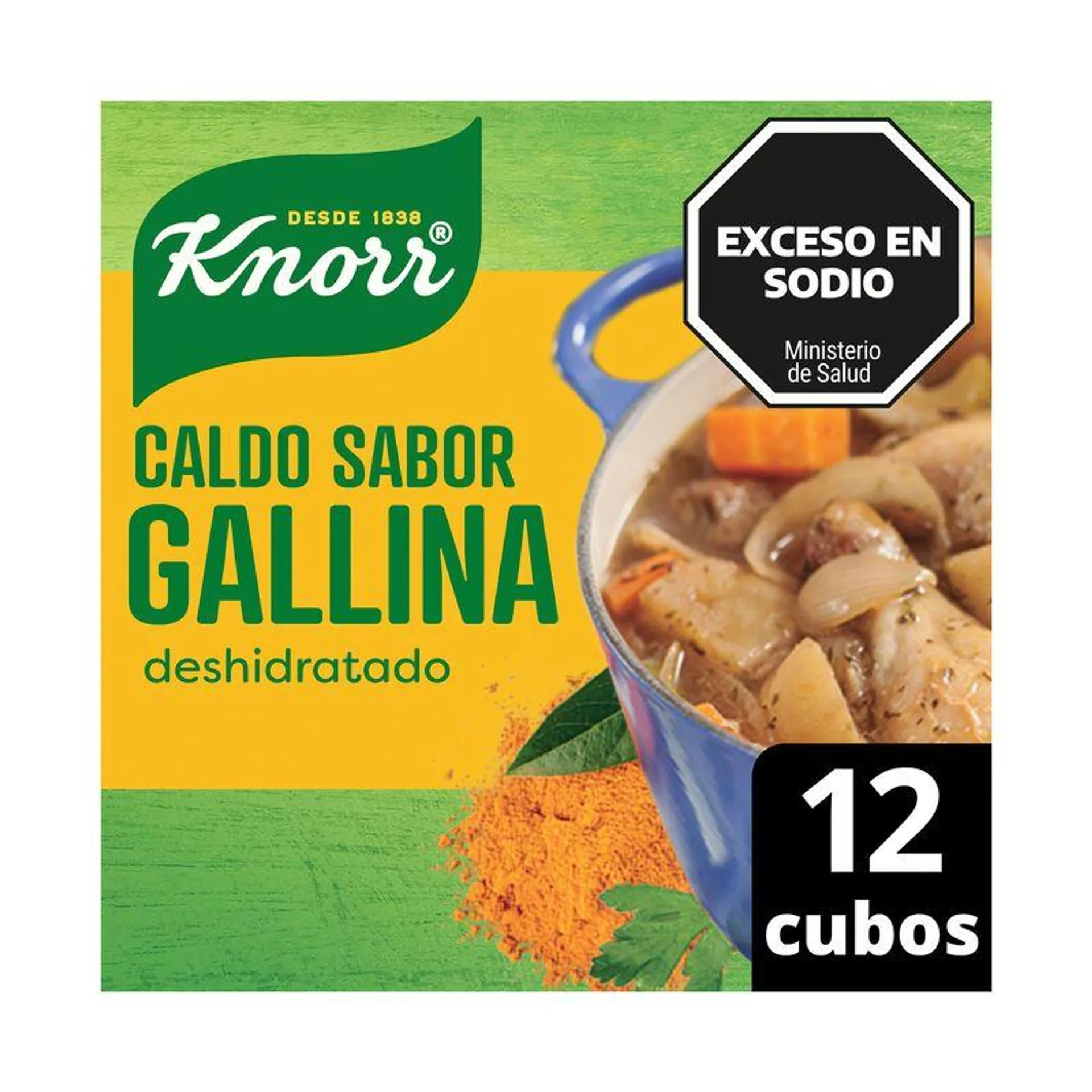 Caldo Knorr de gallina deshidratado 12 cubos.