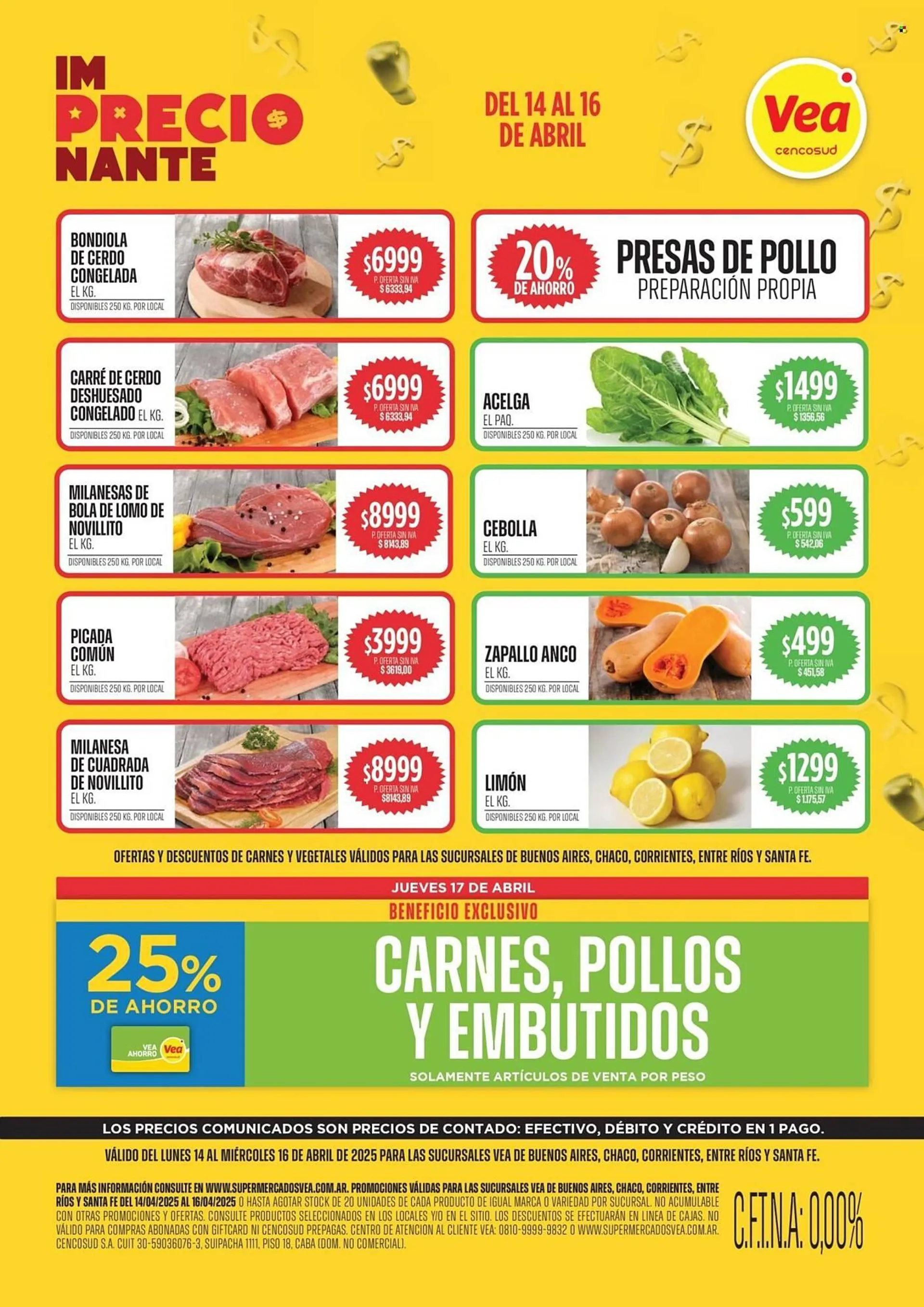 Ofertas de Catálogo Supermercados Vea 14 de abril al 16 de abril 2025 - Página 1 del catálogo