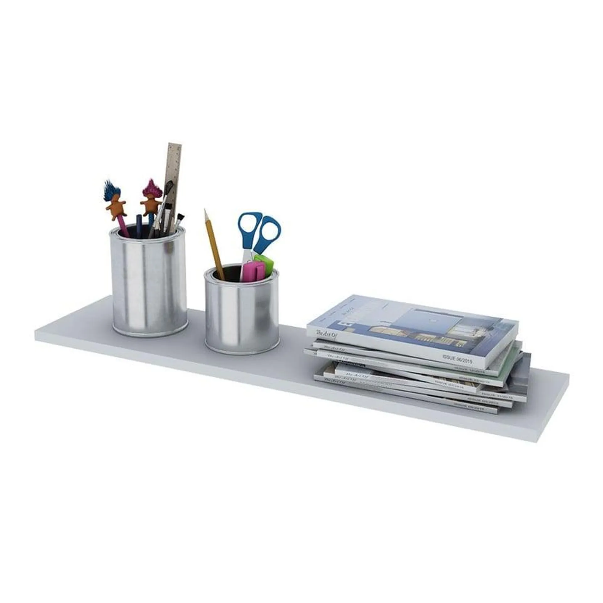 Estante flotante slim 80 x 20 cm blanco