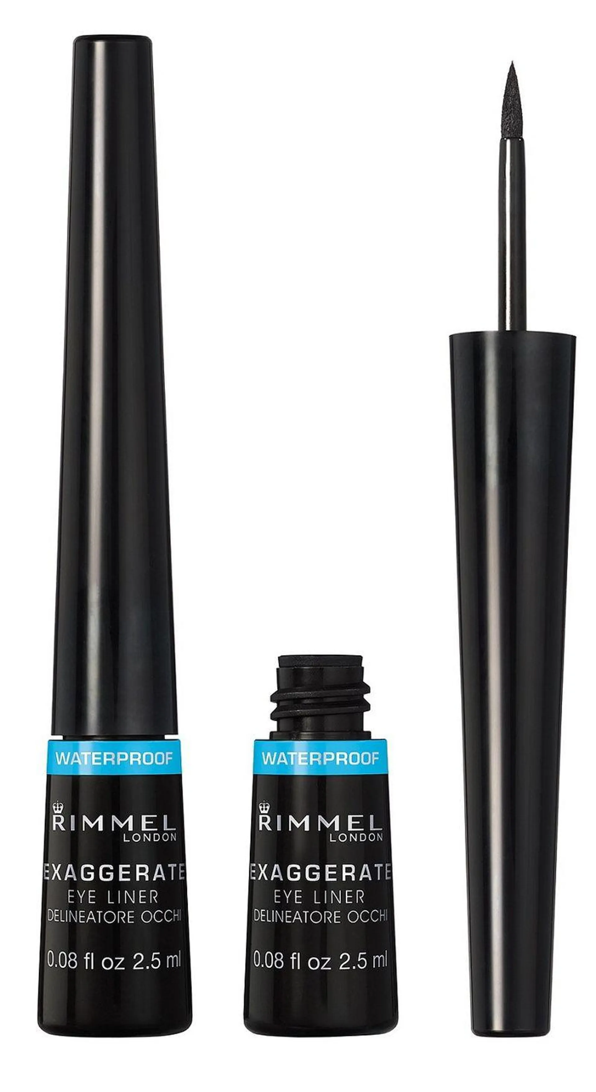 Lápiz Delineador de Ojos Líquido Rimmel Exaggerate Glossy Black x 2,5 ml