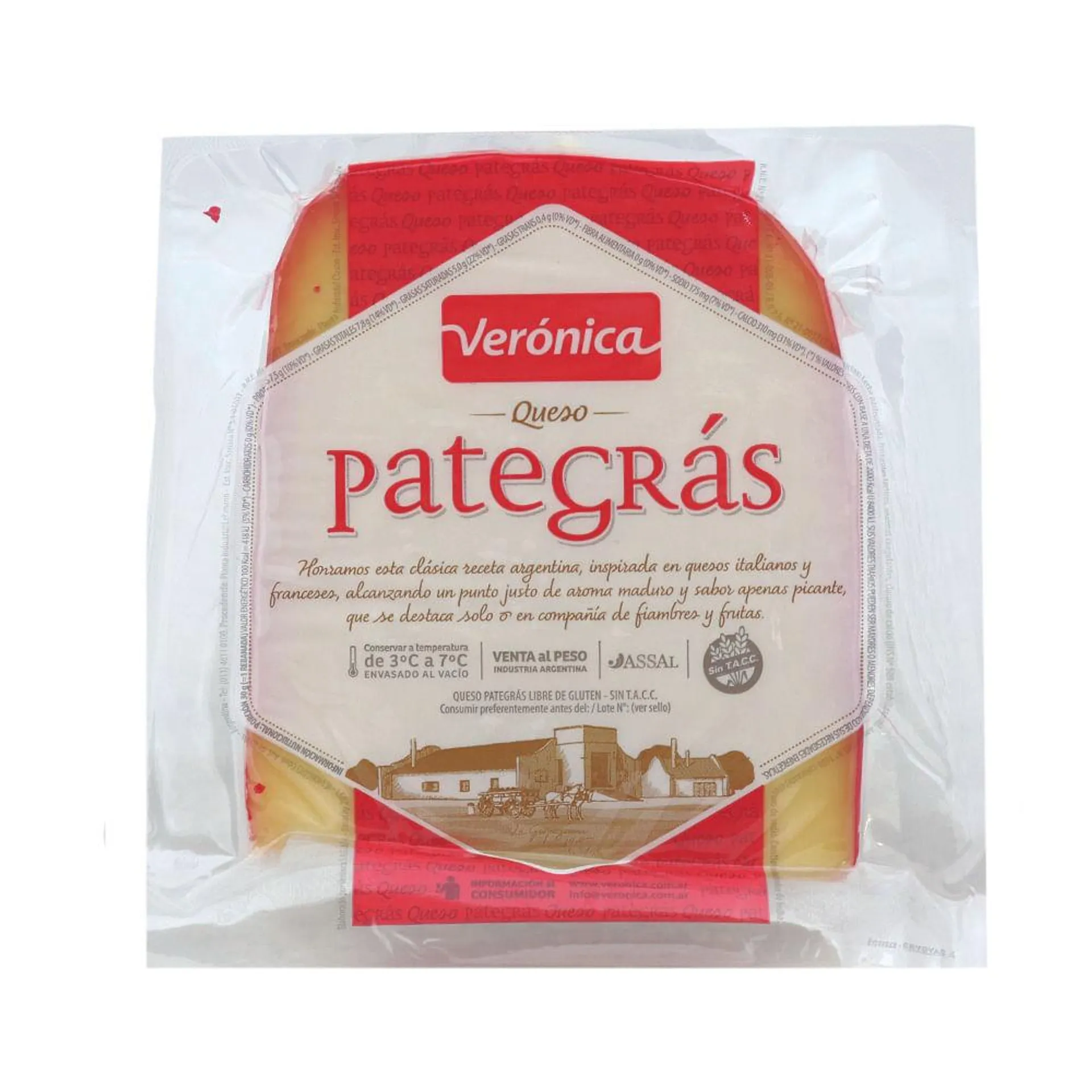 Queso Pategras Veronica Trozado 1 Kg