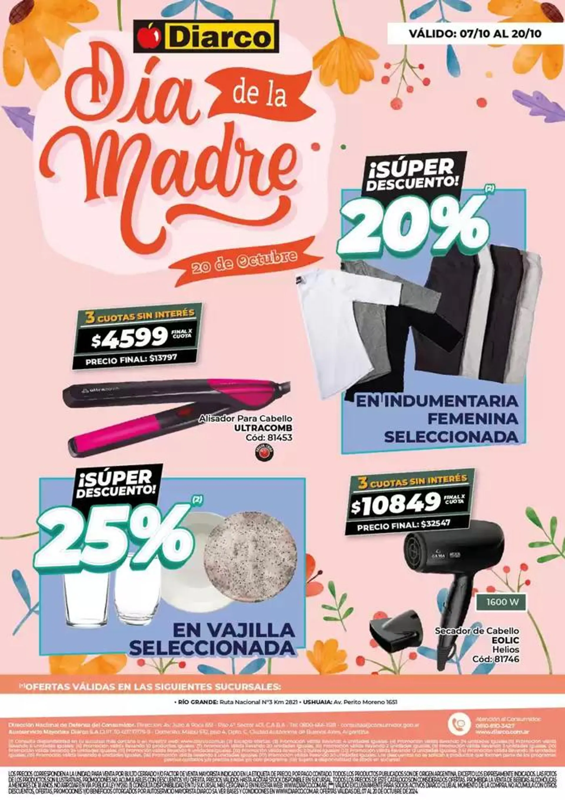 Ofertas de Diarco Ofertas DÍa De La Madre Tdf 7 de octubre al 20 de octubre 2024 - Página 1 del catálogo