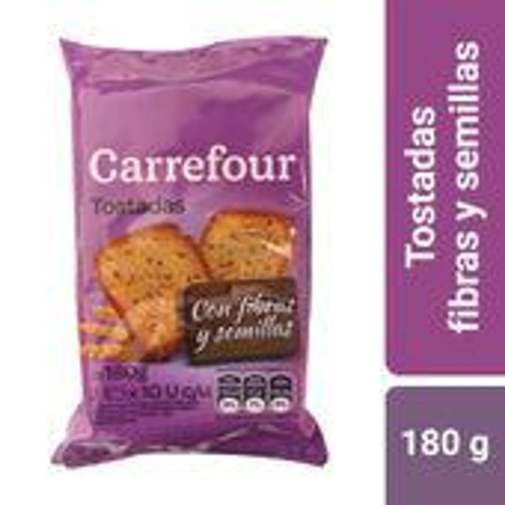 Tostadas Carrefour fibras y semillas 180 g.