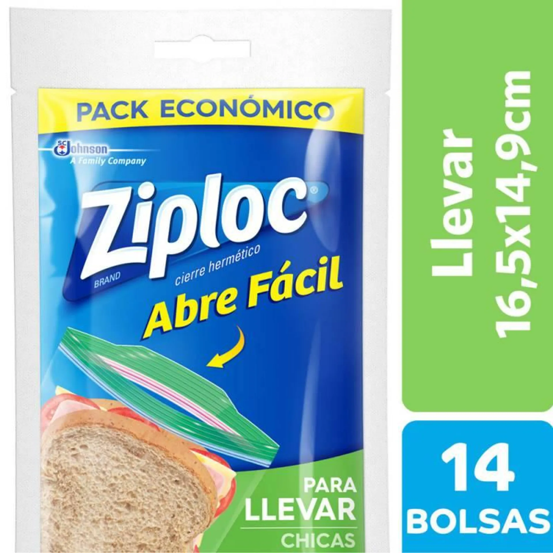 Bolsa Llevar Chica Ziploc x 14 un.